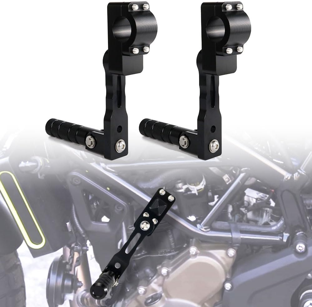 Xitomer Adjustable Highway Peg Mounts Rider Adjustable Footpeg Kit Long Angled Adjustable Highway Peg Mount Kit Engine Guards Crash Bars Footrest Mounting Brackets Arms (Black,130Mm) image number 2