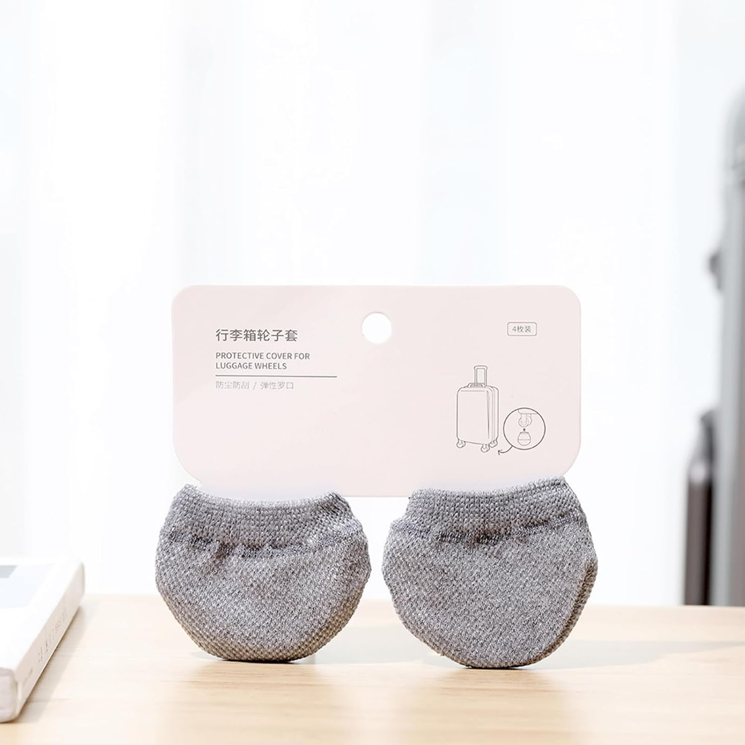 Luggage Wheel Covers | 4X Luggage Suitcase Wheels Cover Socks | Protective Carry on Accessories for Outdoor Travel Business Trip Vacation Indoor image number 2