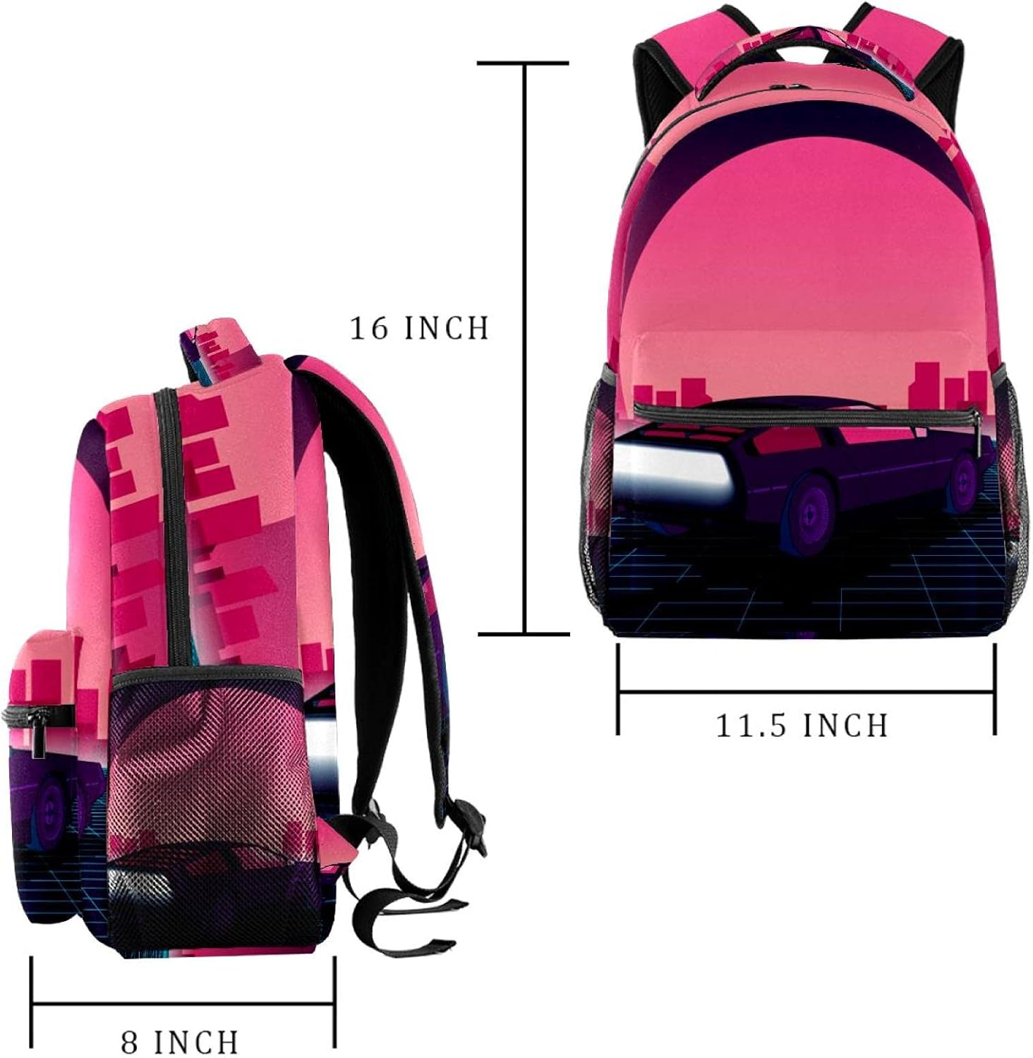 Retro Car S Style Backpack Students Shoulder Bags Travel Bag College School Tote Backpacks