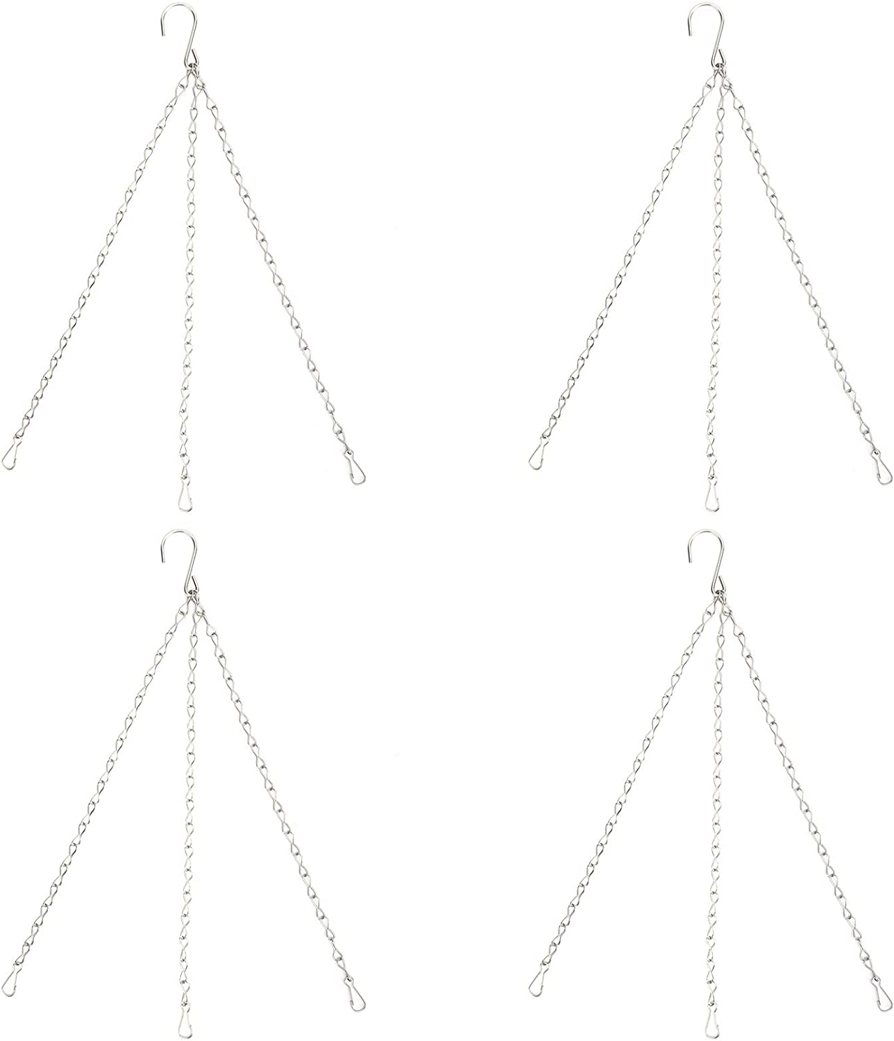 Hanging Planter Baskets Chains, Hanging Basket Hooks Flower Pot Hanger 4Pcs Decorative Flower Pot Chain 3 Point Stainless Steel Garden Hooks for Outdoor Indoor Planters Bird Feeders Wind Chimes image number 3