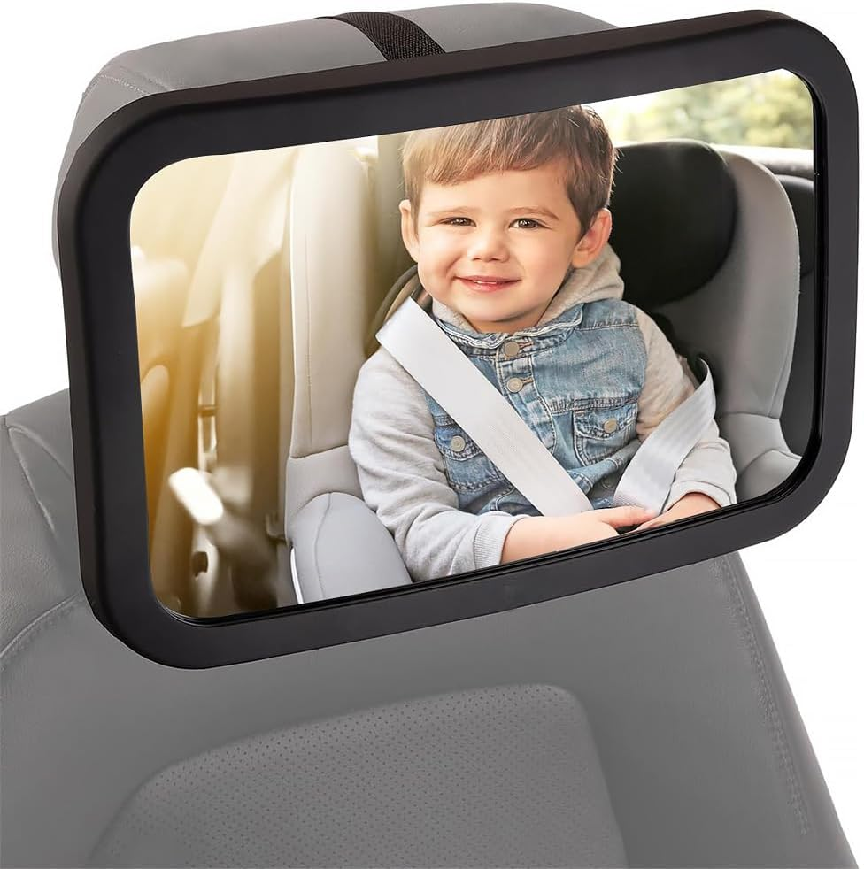 Cubble Wide-Angle,Shatterproof 360&deg; Car Mirror, Improved Version with Removable Base, Wide Angle View (Black)