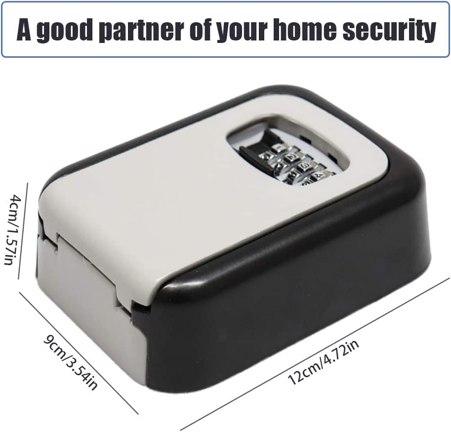 Valuehall Zinc Alloy Wall Mounted Combination Key Safe Storage Box with Slide Cover Lock Box for House Key 4 Digit Combination with Mounting Kit for Hotel Home Garage School V8168 image number 2