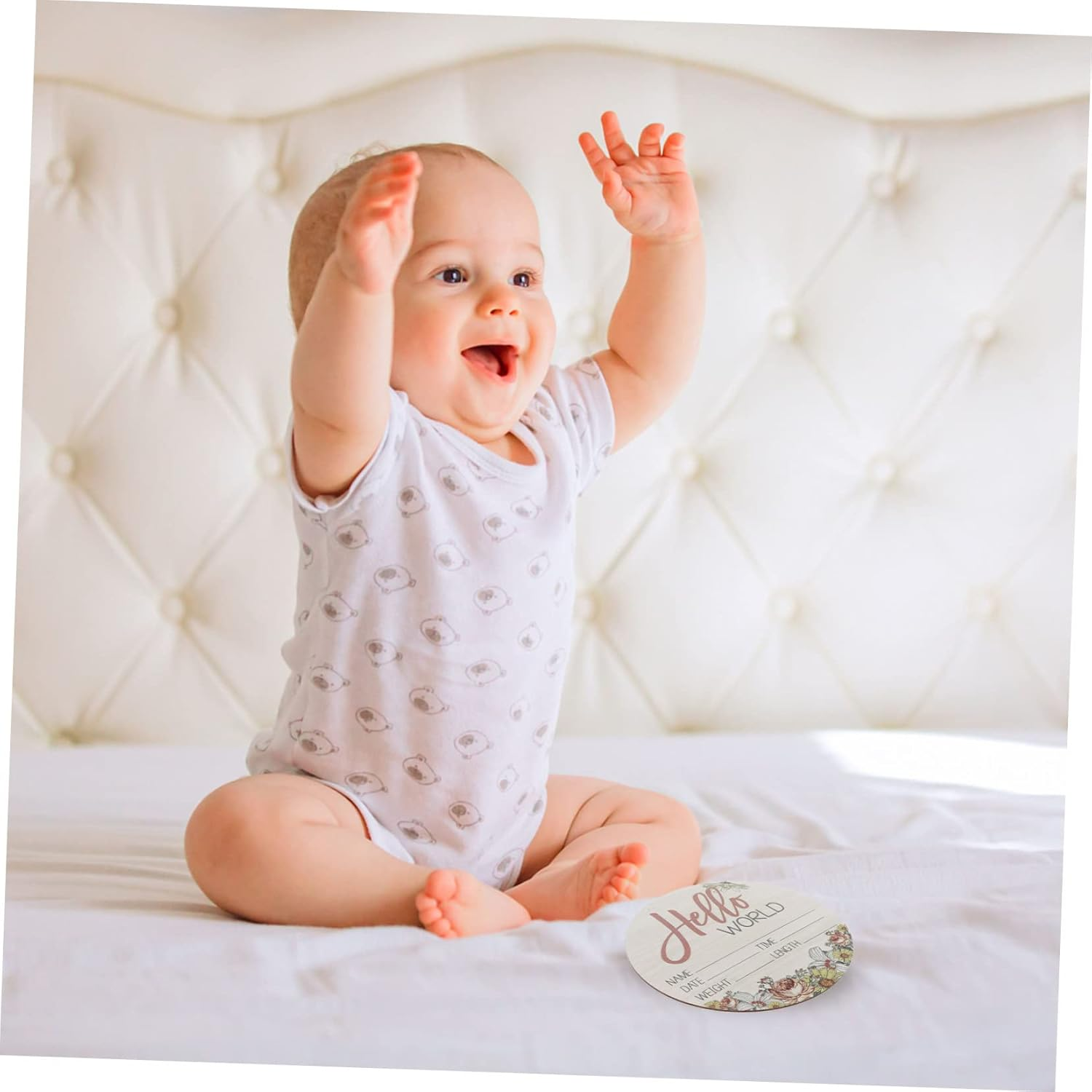 Wooden Newborn Announcement Sign Birth Photo Prop Keepsake Introduction Sign for Hospital Photography and Shower Gift