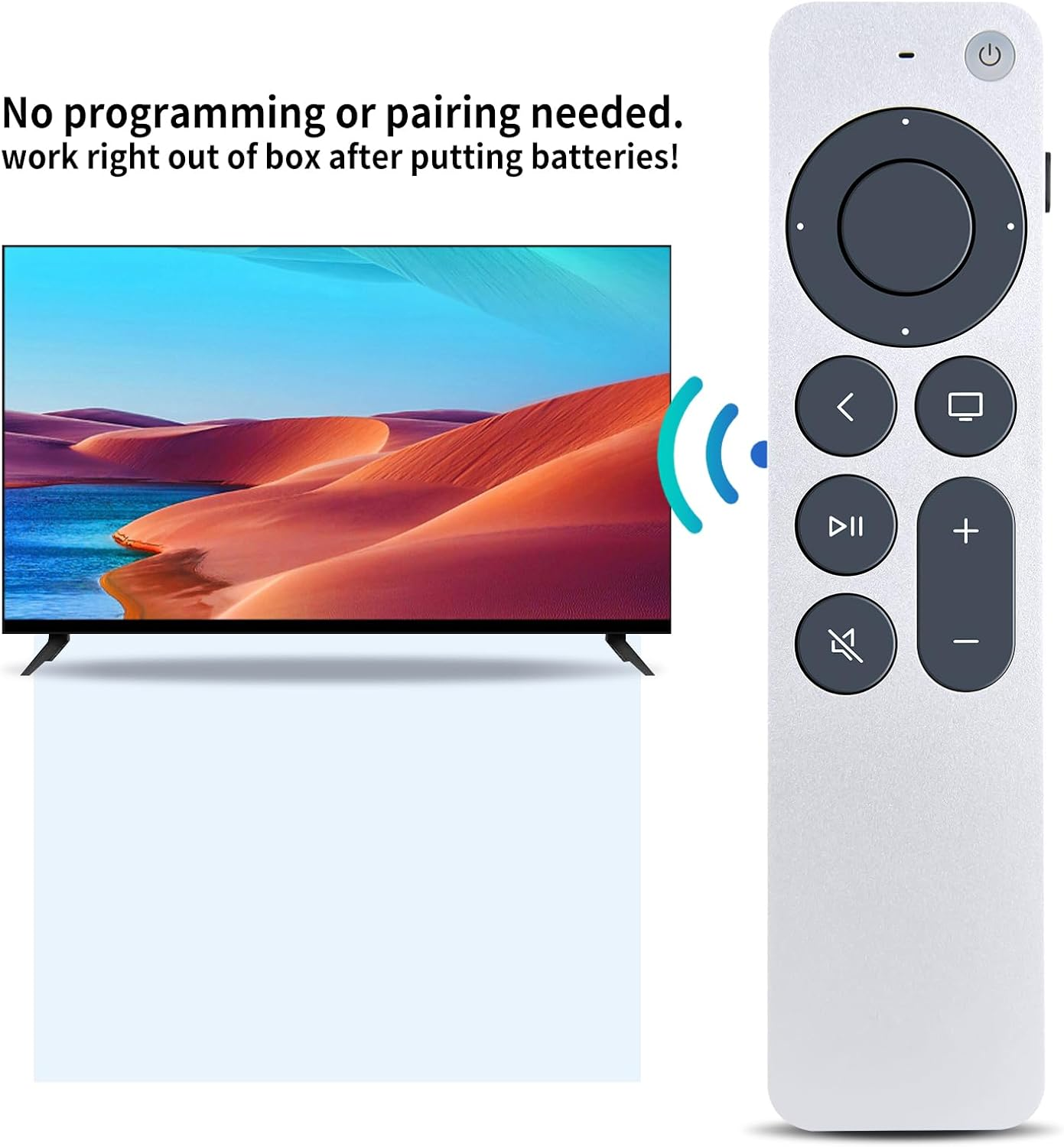 PZL New Universal Replace Remote Control for Apple TV 4K/Box Gen 1 2 3 4/HD A2540 A2584 A1469 A1378 A1218 A2843 A2737 A2169 A1842 A1625 A1427 MA711/MC572/MD199/MGY52/MLNC2(NO Siri and Voice) image number 6