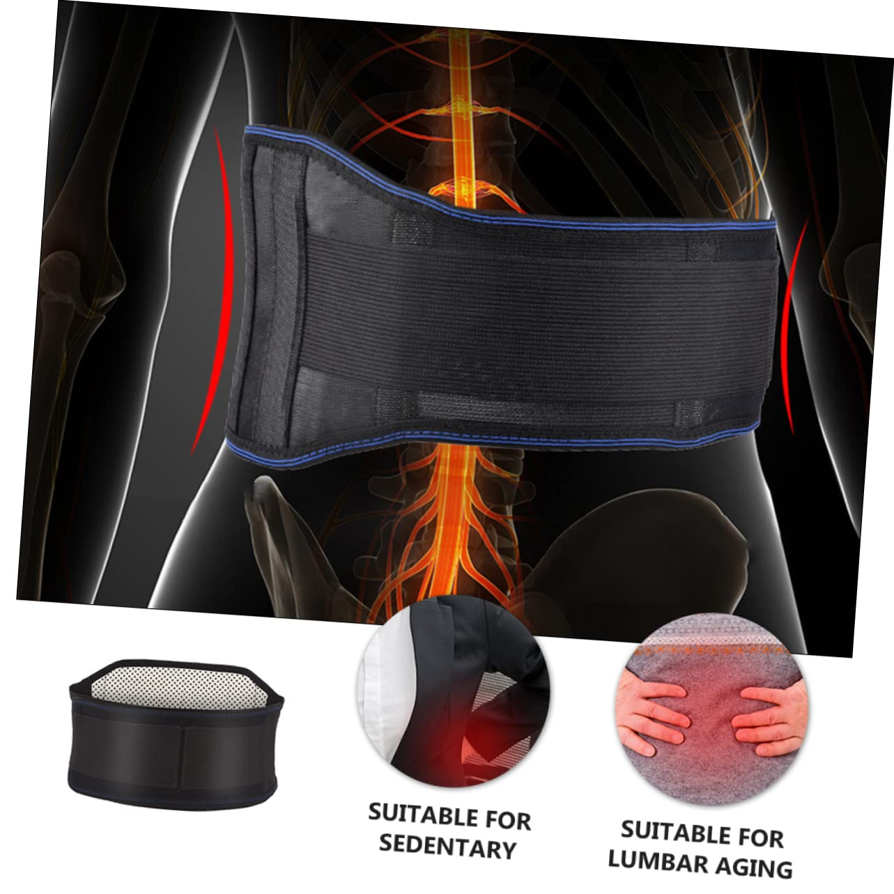 Self-Heating Waistband High Elasticity Instant Back Pain Relief Warm Fitness Belt image number 3
