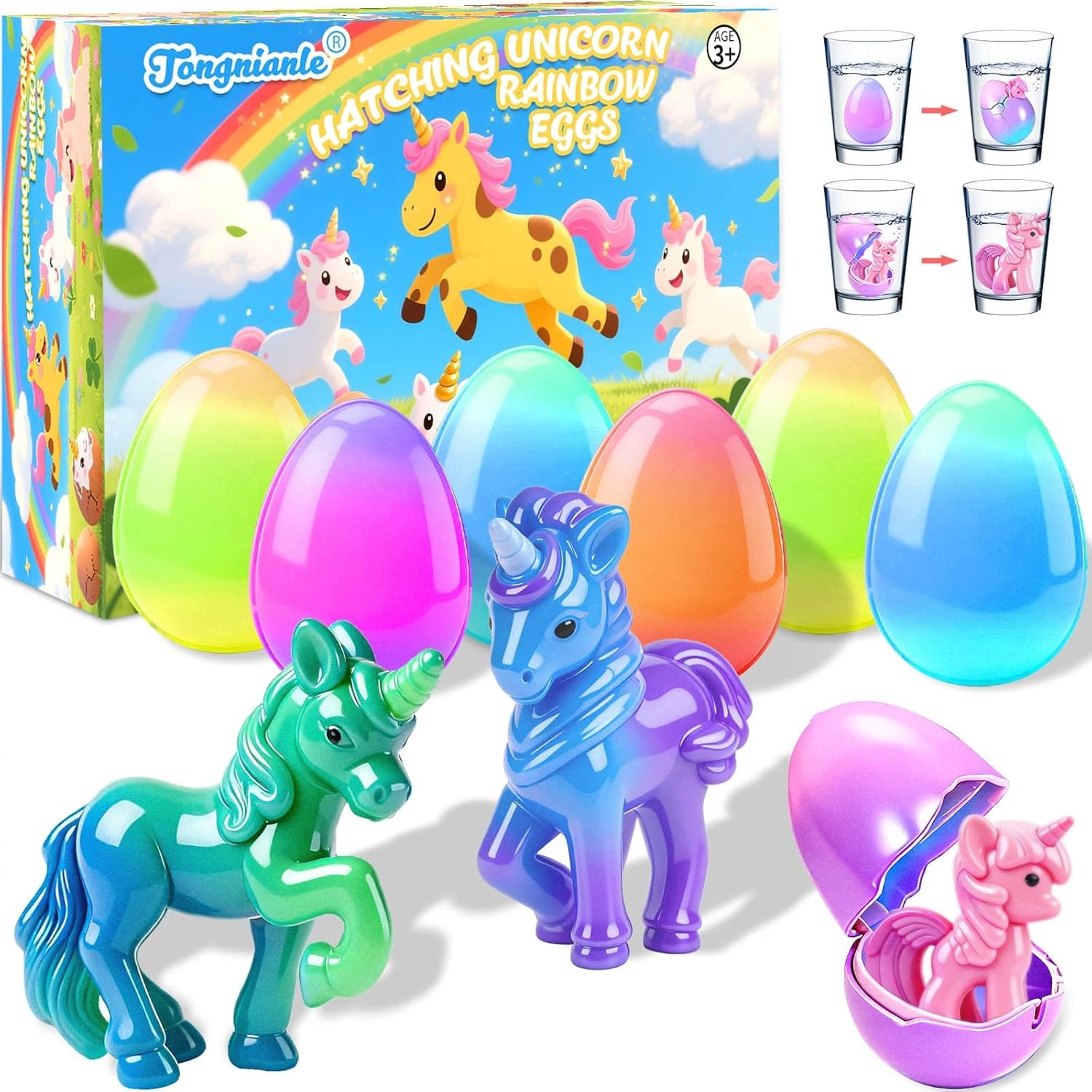 Unicorn Hatching Rainbow Eggs for Kids - 6 Pack Unicorn Gifts for Boys & Girls Age 3+ Year Old, Grows 600%, Birthday Christmasgifts Easter Basket Stuffers Gift, Gifts Girl for Ages 3 4 5 6 7 8 9 image number 6