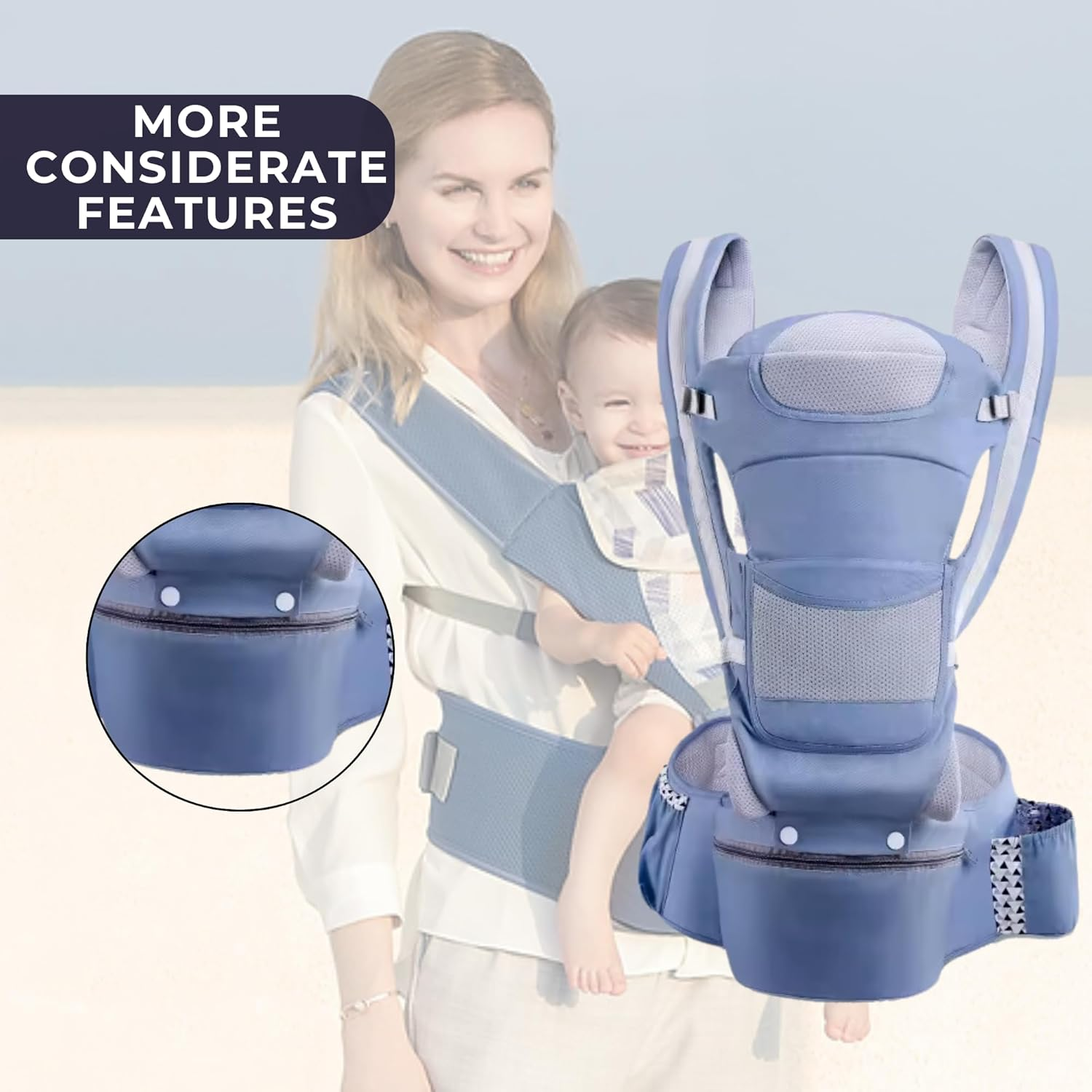 Baby Carrier -Make Every Outing with Your Baby Easy, Comfortable, and Safe with Our Premium Ergonomic Baby Carrier, Designed to Support Both You and Your Little One! image number 2