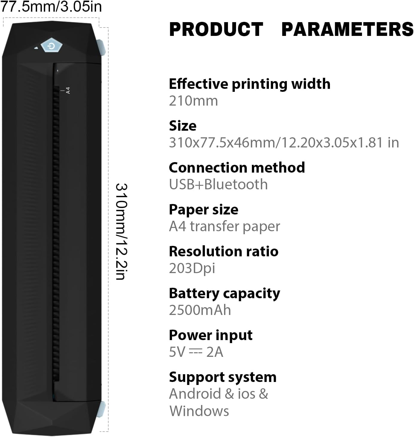 KVM Wireless Tattoo Thermal Stencil Printer Bluetooth or USB Interface Thermal Paper or Transfer Paper Printing Quick Stencil Printer for Tattoo Artists and Beginners with Smartphone & Laptop image number 5