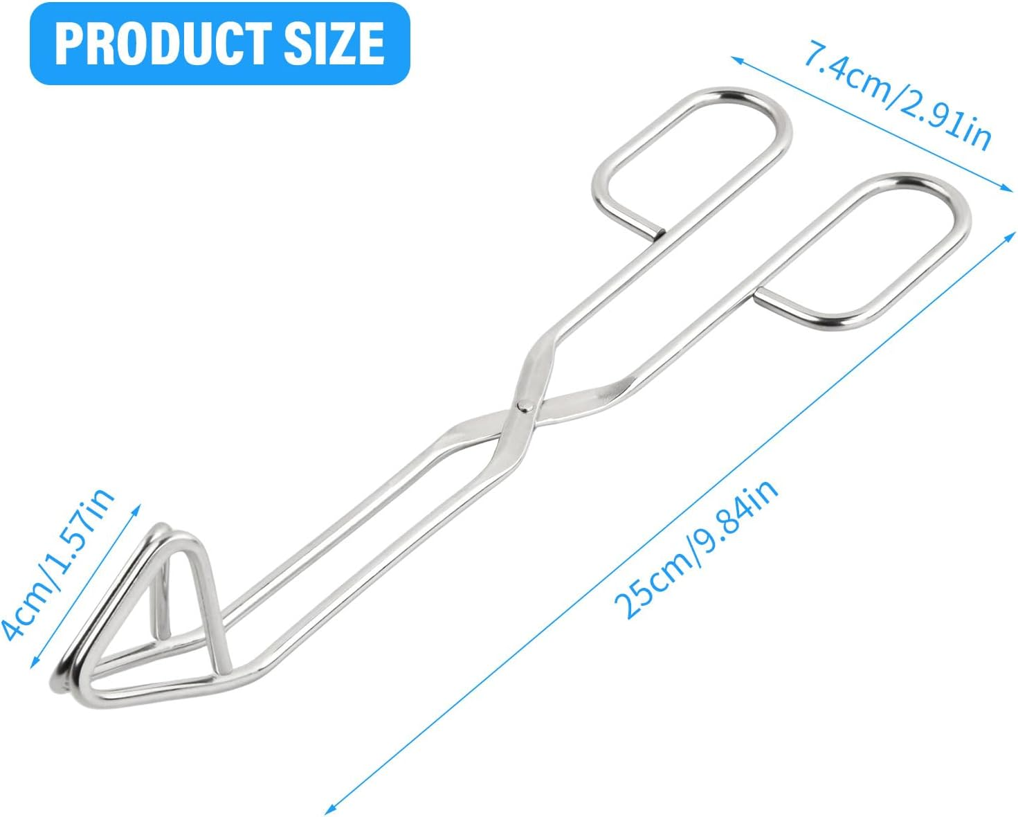 Stainless Steel Barbeque Clamp 25Cm, Cooking Scissor Tongs, Stainless Steel Wire Tong, Kitchen Scissor Tongs, for Cooking Barbecue Stainless Steel Grill Tongs image number 4