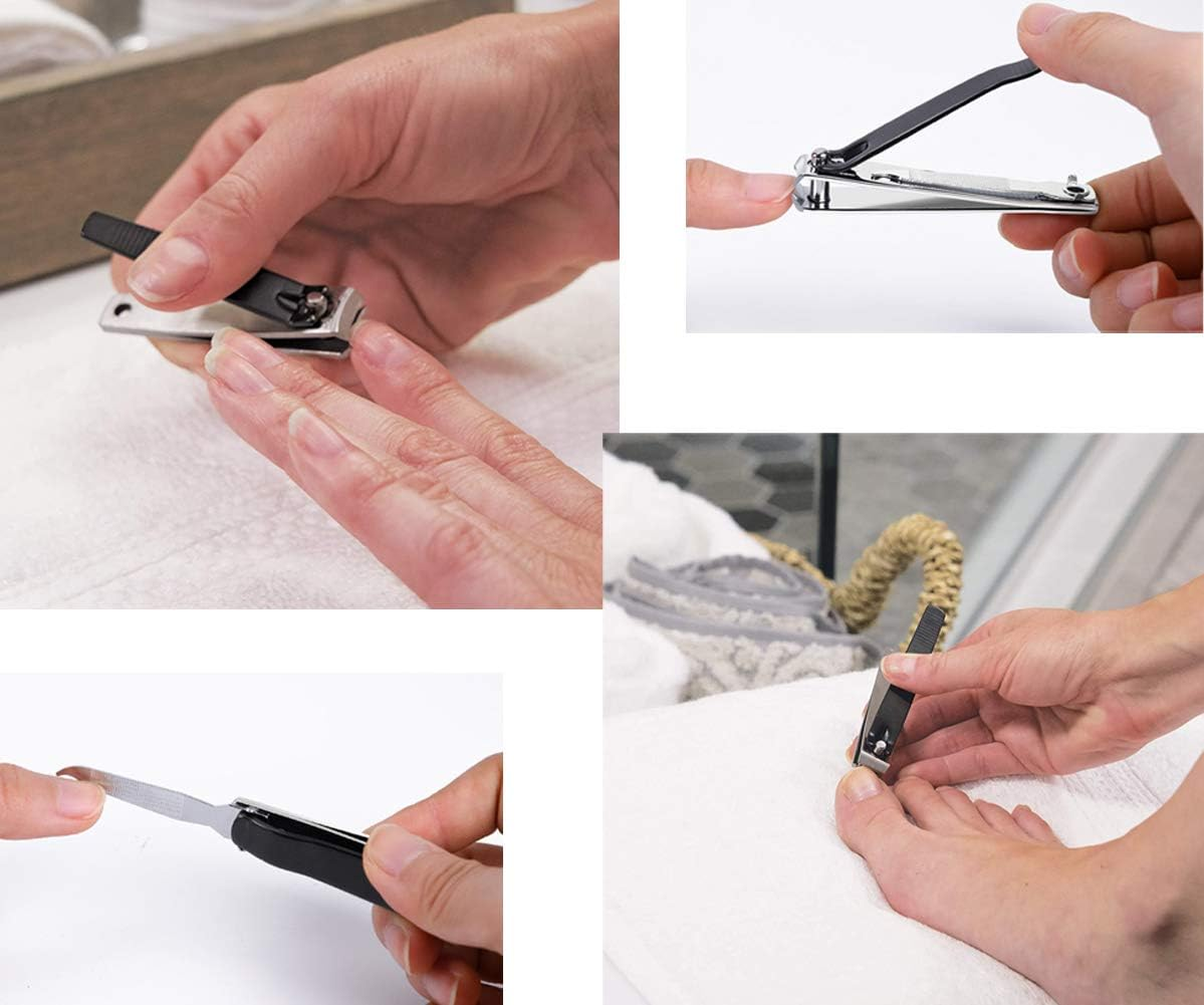 ICEYLI Large Nail Clippers Set,2 Pcs Premium Stainless Steel Fingernail & Toenail Clippers Curved Blade with Sharp and Sturdy Blade image number 4