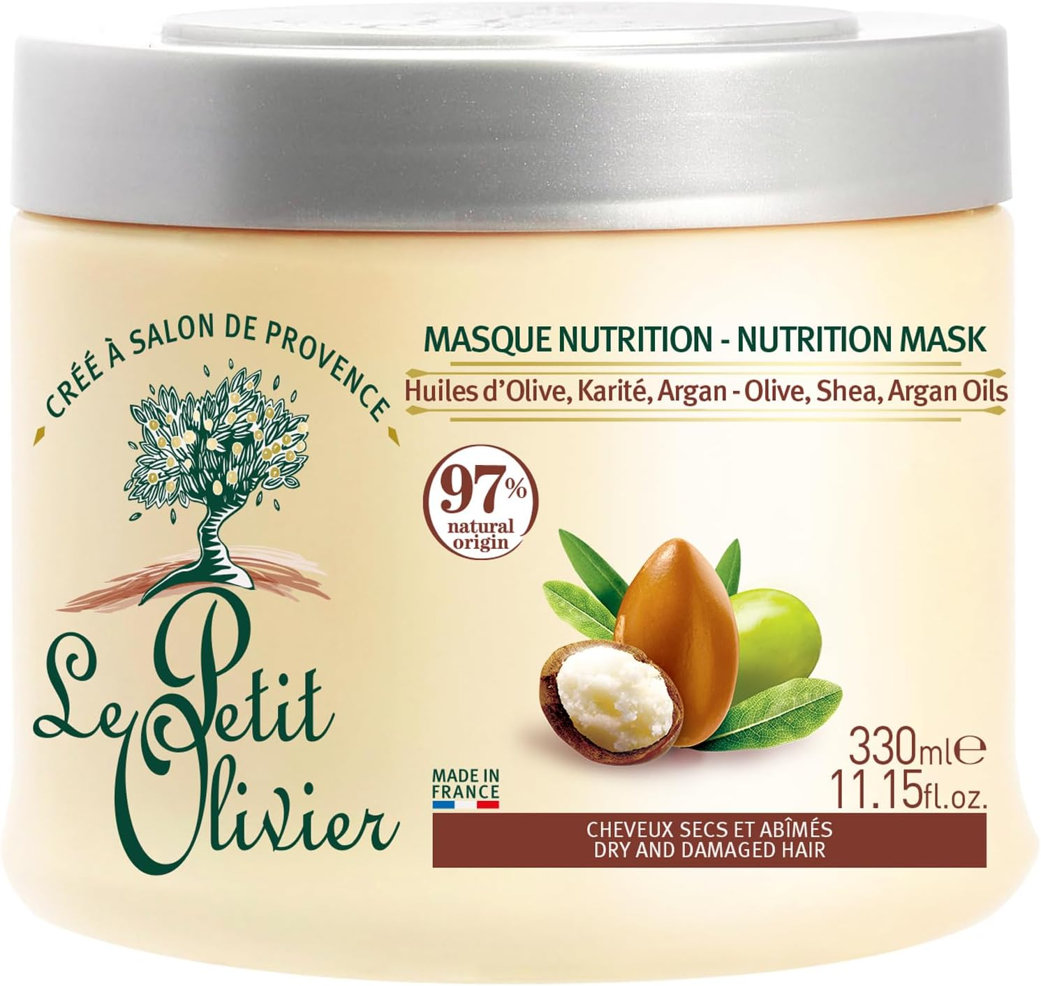 Le Petit Olivier Nutrition Mask - Dry and Damaged Hair for Unisex 11.15 Oz Masque image number 3