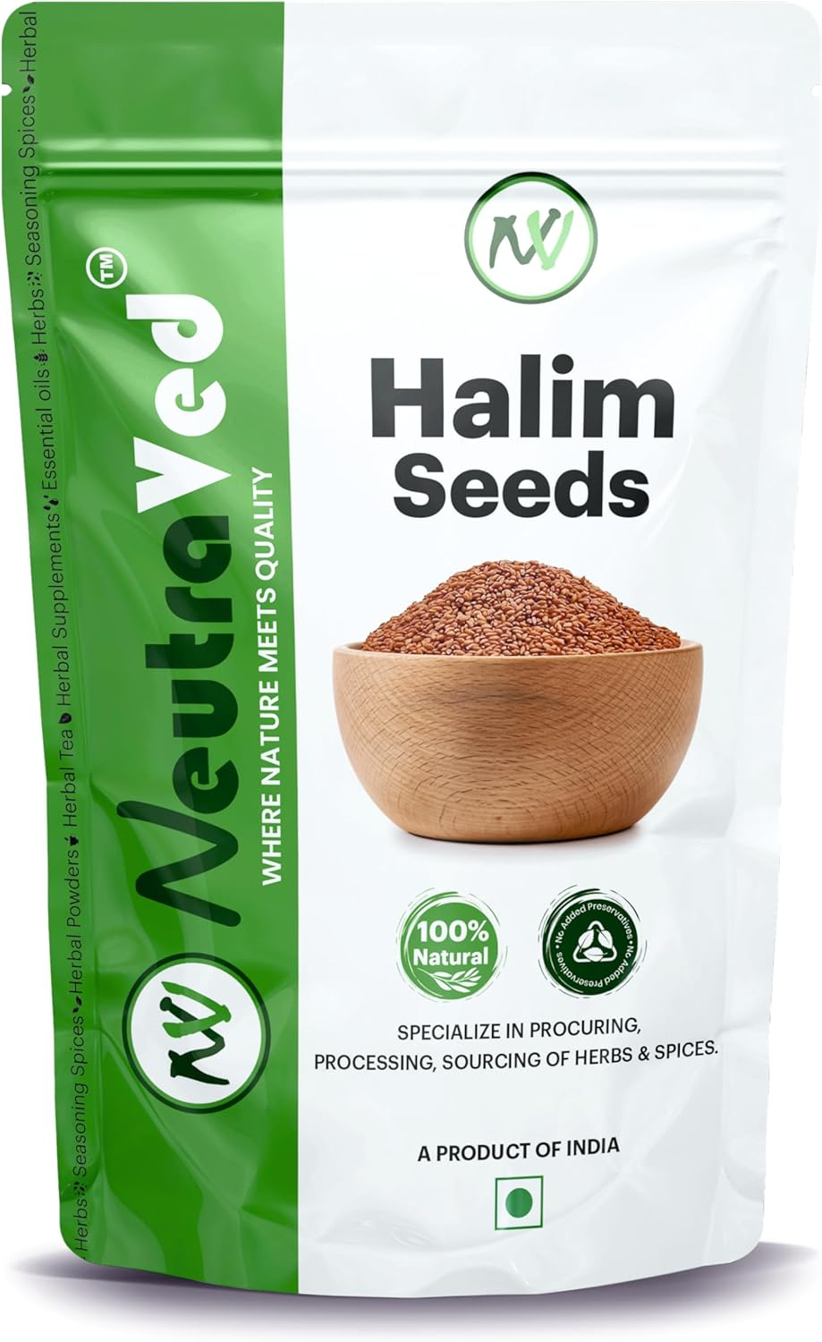 Neutraved Halim Seeds 350G | Aliv for Eating Superfood & Hair Growth | Asaliya | Garden Cress | Haleem Seeds | Immunity Booster - 350G image number 1