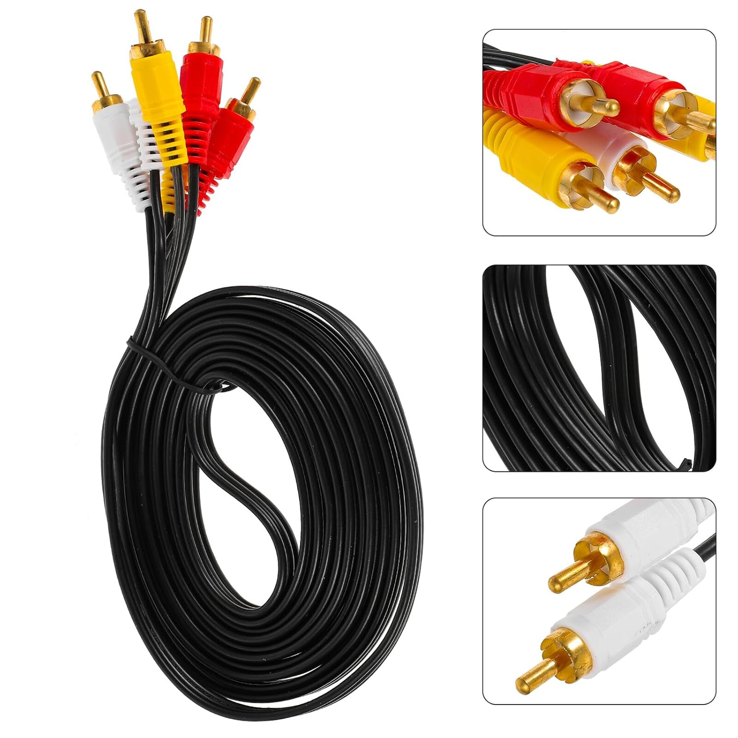 DECORNIJIA to Stereo Av Cable Male to Male Tv Cord for DVD Vcd Box Connection PVC Copper Audio Video Wire with Stable Signal Transmission Replacement Av Wire for Home Entertainment image number 2