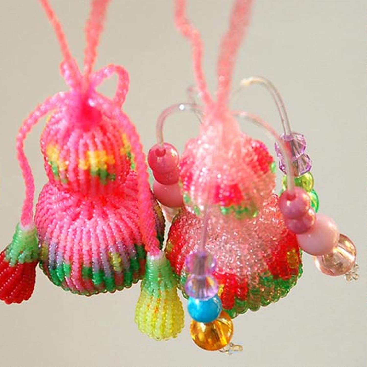 SING F LTD 200Pcs Mixed-Color Plastic Lacing Cord with Snap Clip Hooks and Ring for DIY Making Basic Knots Pendants Crafts image number 6