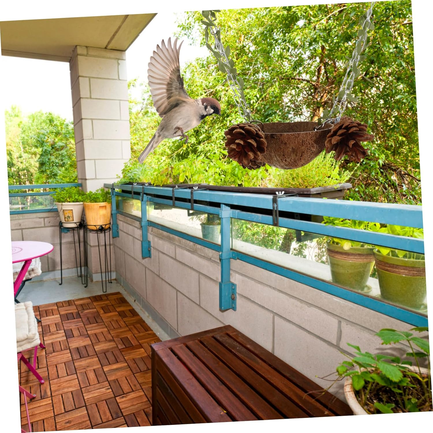 Toyvian Coconut Shell Nest Parrot Toy Bird Swing Bird Bed Decorative Birdcage Toy image number 1