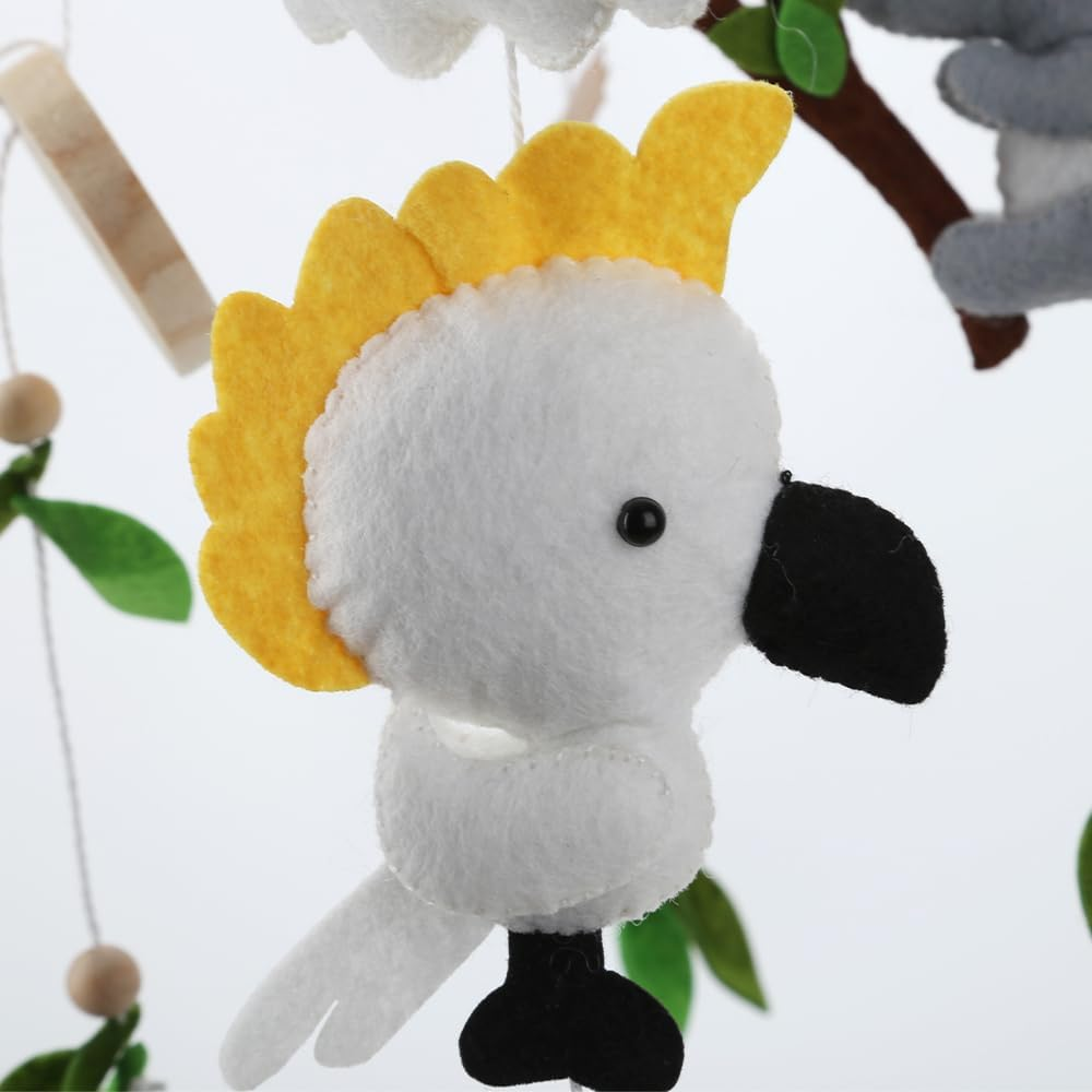 Baby Mobile Australian Animals Kangaroo Platypus Cockatoo Koala Nursery Decor Baby Shower Gift Australian Neutral Crib Mobile image number 6