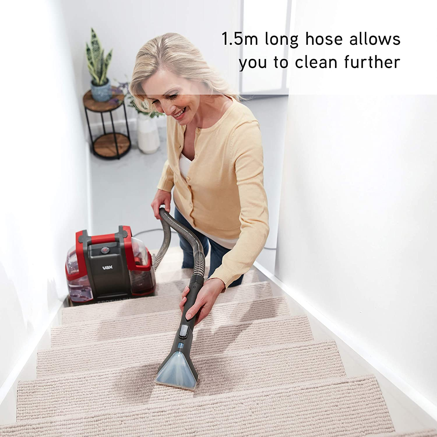 Vax Spotwash Spot Cleaner | Lifts Spills and Stains from Carpets, Stairs, Upholstery | Portable and Compact &ndash; CDCW-CSXS, 1.6L, Red image number 6