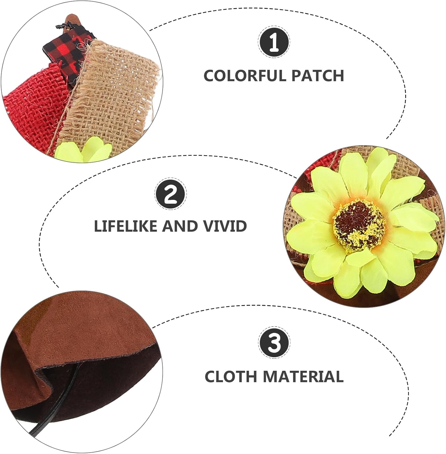 GANAZONO 4Pcs Halloween Straw Costume Accessories Includes Hat Wristbands Necklace for Adults for Carnival Theme Parties Festivals image number 2