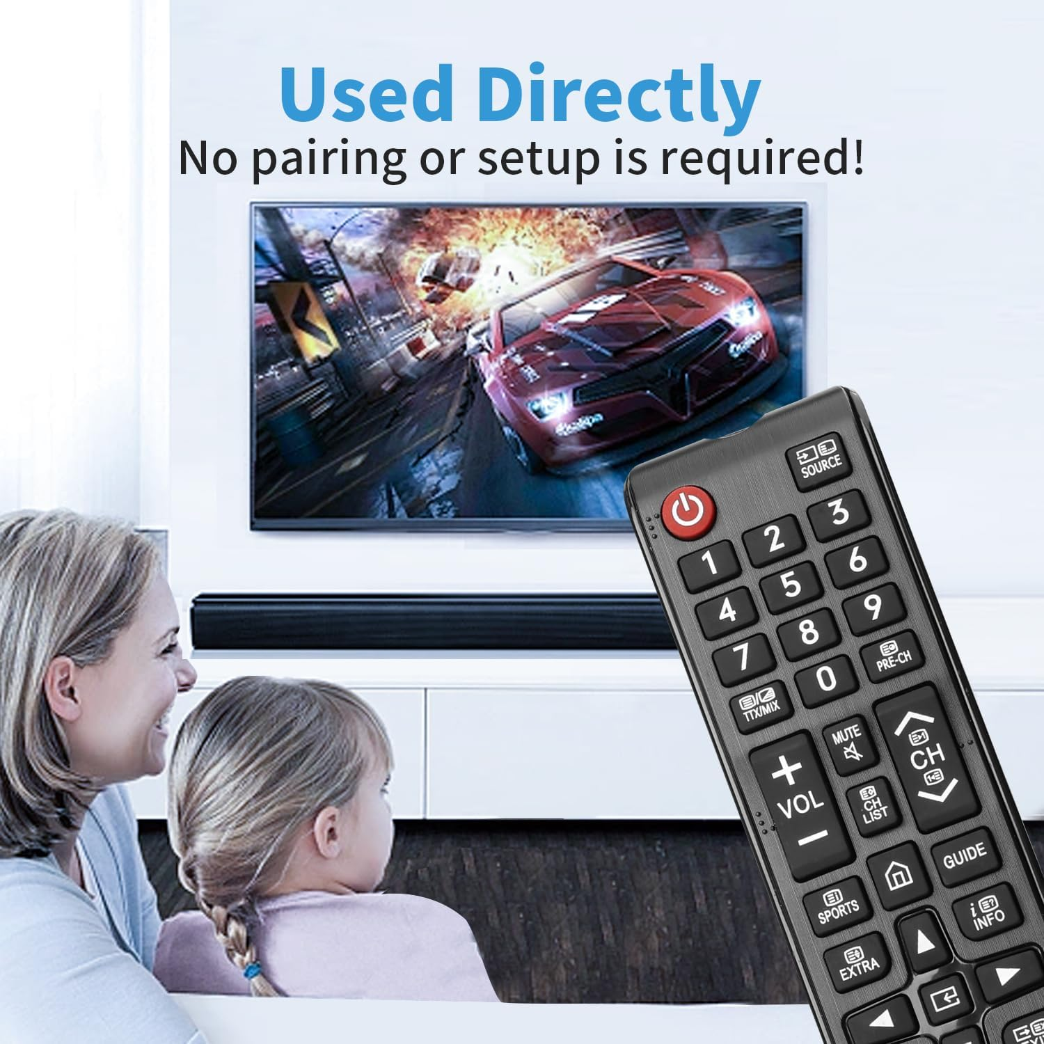 BN59-01247A Universal Remote Control Compatible with Samsung Smart Tvs UA32K5500AWXXY UA40K5500AWXXY UA43KU7000WXXY UA49K5500AWXXY UA55KS9000WXXY UA60KU6000W Replacement image number 4