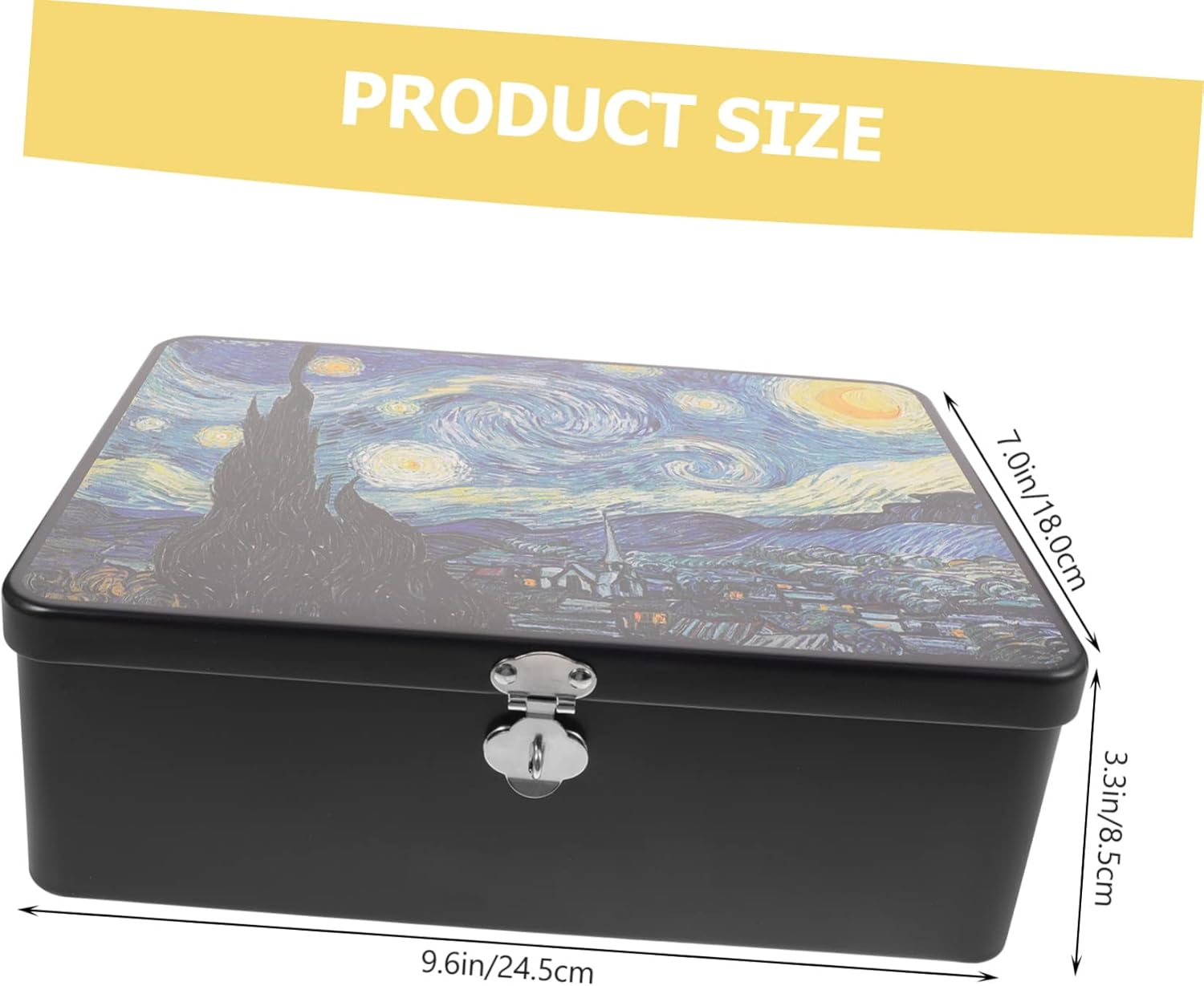 Lock Box for Jewelry Small Tin Storage Decorative Lid Onion Potato Basket Storage Bin image number 1