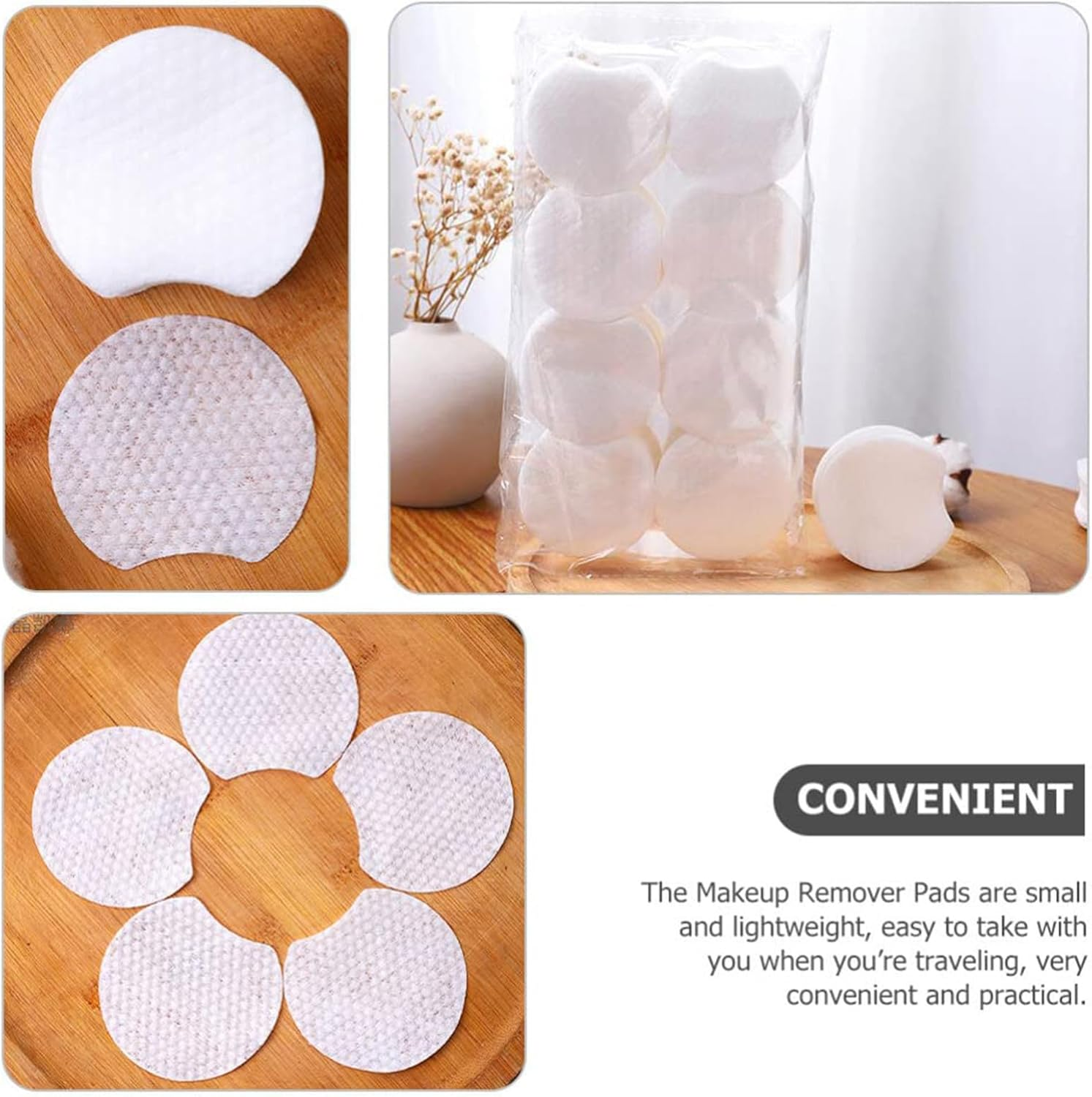 Cotton Pads for Face - Cotton Rounds for Face,Facial Tool Natural Soft Rounds for All Skin Types Home Travel Women Girls image number 4