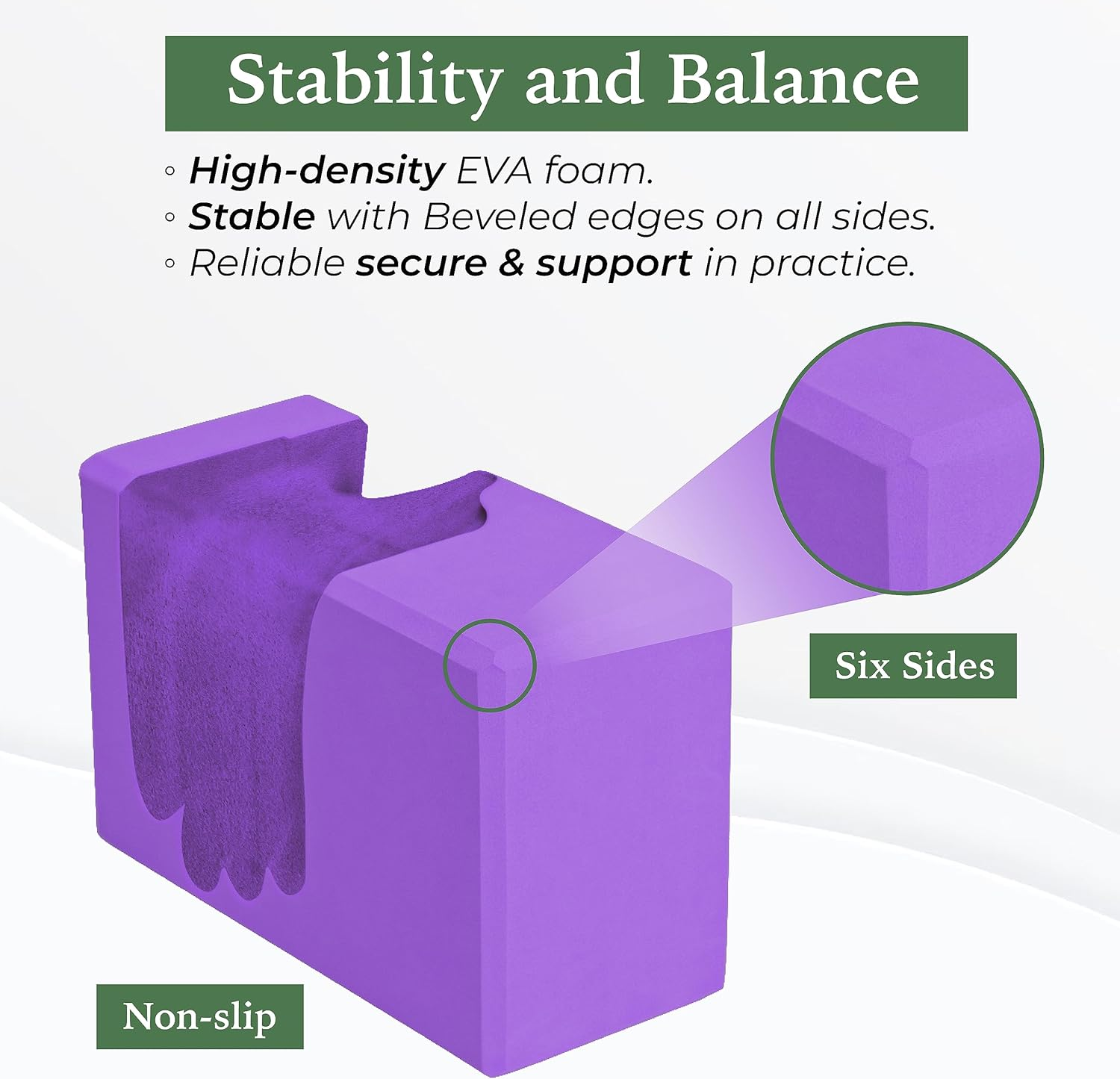 Yes4All Yoga Blocks 2 Pack Wrist Support, Comfort, and Grip Strength, EVA Foam Blocks Pilates Yoga Brick Yoga Accessories image number 5