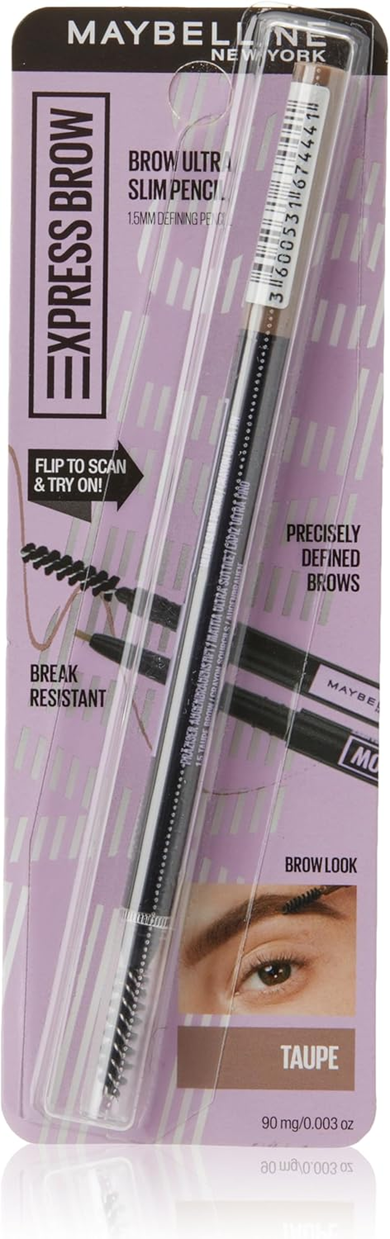 Maybelline New York Brow Ultra Slim Eyebrow Pencil, Taupe, 1.5 Mm Size image number 1