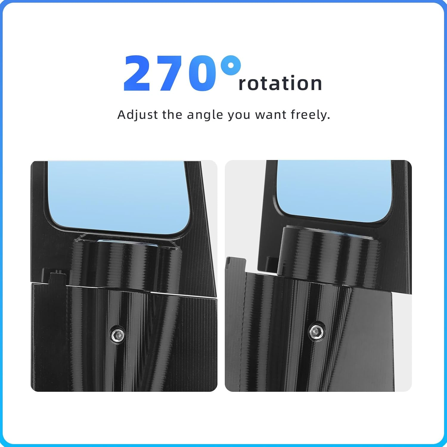 Motorcycle Stealth Side Mirrors, Areodynamic Winglets Rearview Adjustable Mirror Compatible with Yamaha YZF-R7 2021-2025 YZF-R6 2017-2020, CNC Aluminum, with Anit Glare Blue Lens image number 5