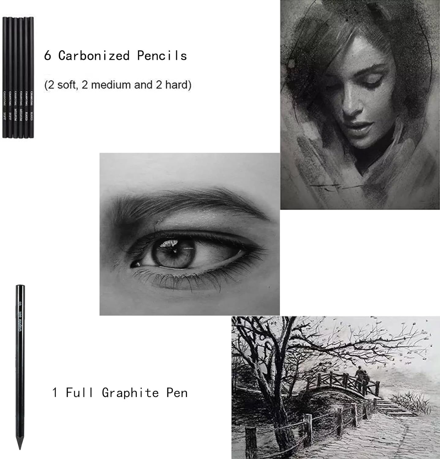 42 Pack Drawing Pencils Art Supplies, Sketching Pencils and Water Colored Pencils with Sketchbook and Art Accessories for Artists, Adults, Students, Teens image number 3