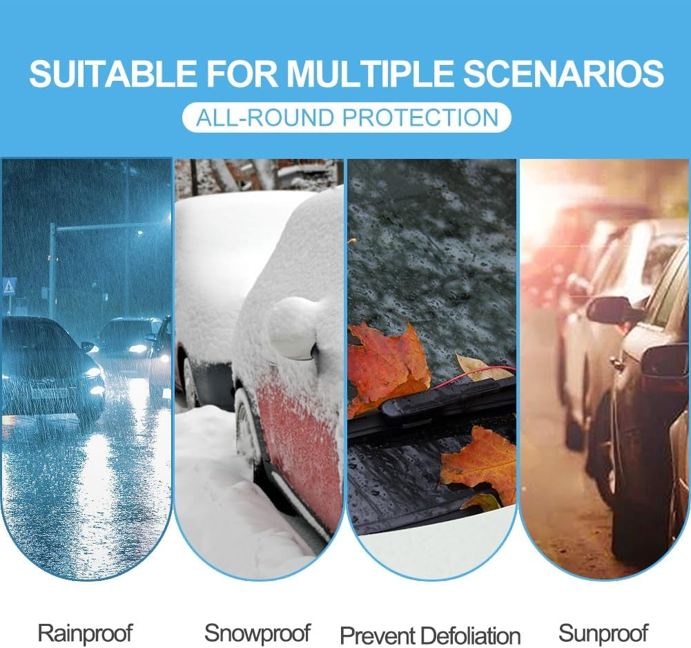 Car Cover for Toyota GT86/GR86, Universal Car Top Cover, for Outdoor Indoor Dustproof, with Side Zipper Reflective Strip(Black,Gt86 2017) image number 3