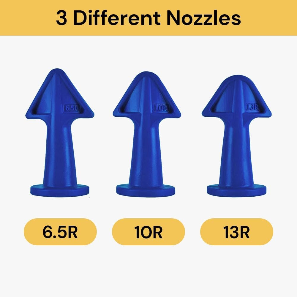 EZONEDEAL 5Pcs Caulking Tools Kit Applicator Piston Trowel Nozzle Plus, Silicone Rubber Sealant Wiper Finish Grout Plastic Scrapers Set for Kitchen, Bathroom, Window Tile or Brick Sink Joints image number 4