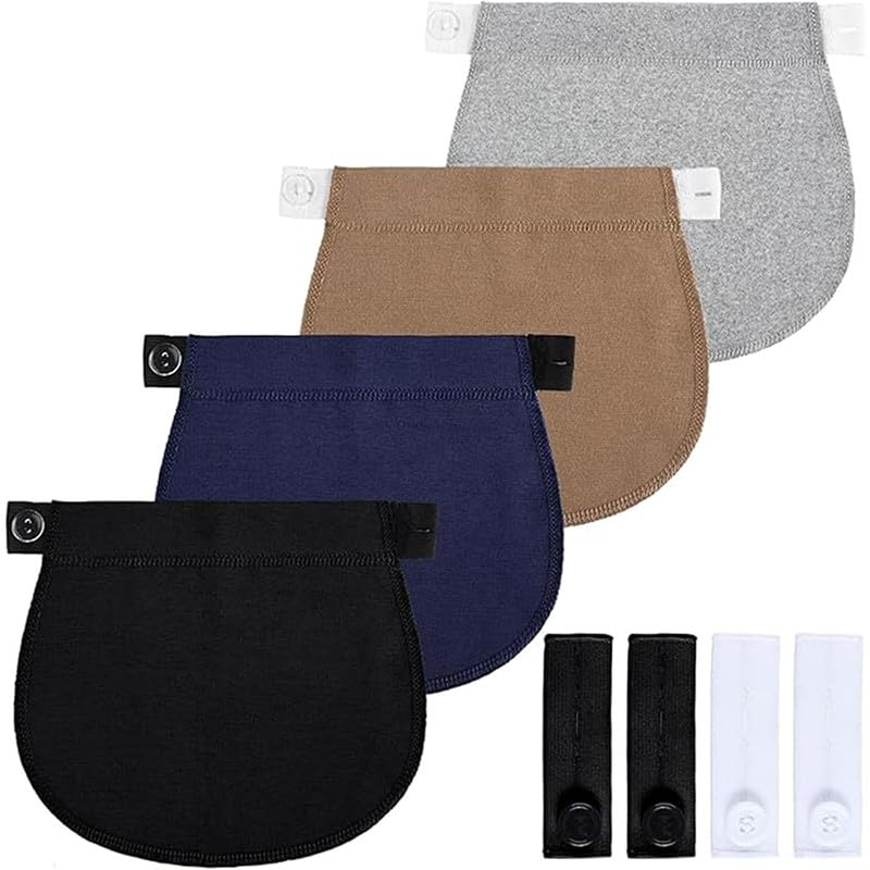 Adjustable Maternity Pants Button Extender, 8Pcs Maternity Pants Adjustable Pant Button Elastic Waistband Extender, Waist Elastic Pant Button Extenders Pregnancy Stretch Band for Pregnancy Women image number 4