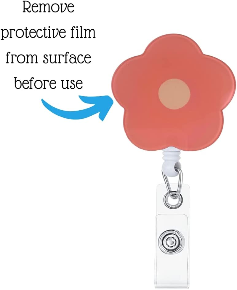 7 PC Cute Badge Reel Retractable Flower Sunflower Floral Nurse Badge Holder Clips Reels | ID Name Clip Tag for Nursing Nurses Hospital Teacher Pediatric Pharmacy Medical Lanyards Accessories image number 5