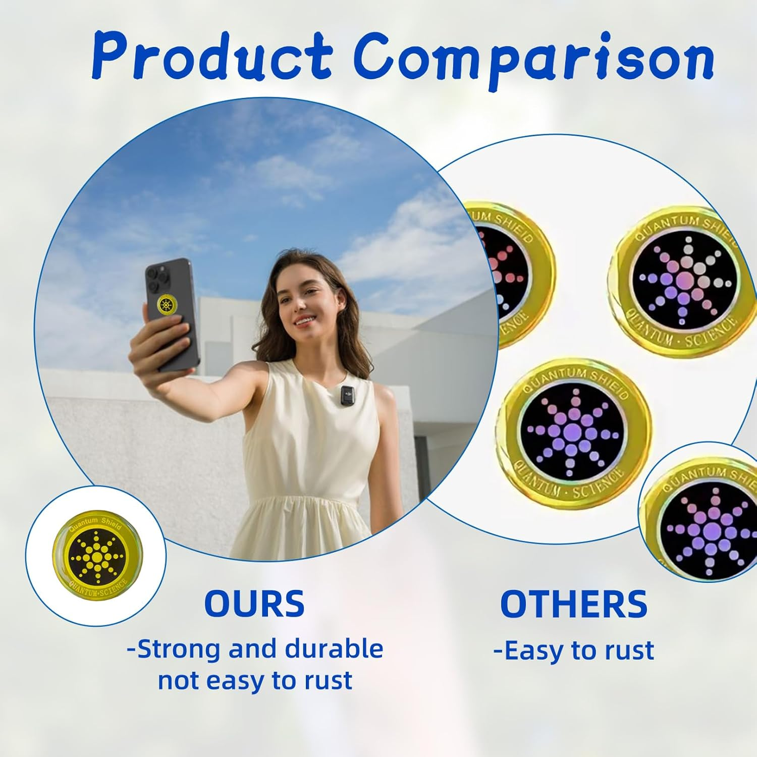 BFUZXY Pack of 12 EMF Blocker, Radiation Blocker Mobile Phone Stickers, Anti-Radiation Shielding Stickers, Self-Adhesive image number 3