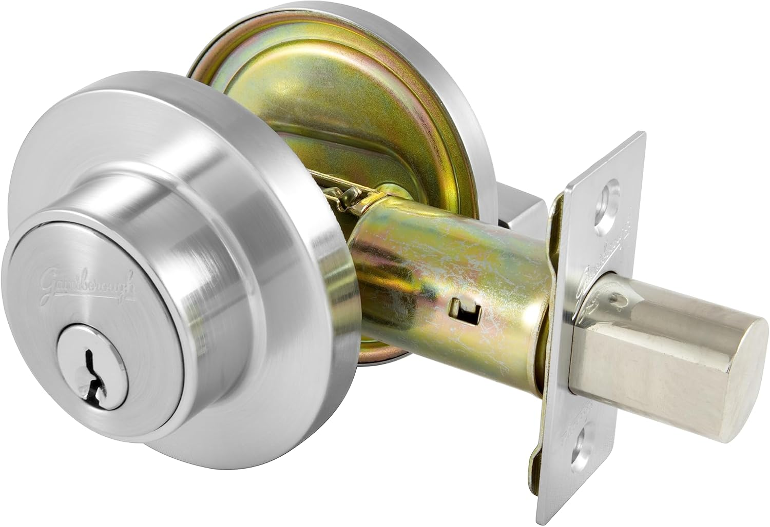 Gainsborough Tradepro Cass round Double Cylinder Deadbolt Lock, Satin Chrome image number 1