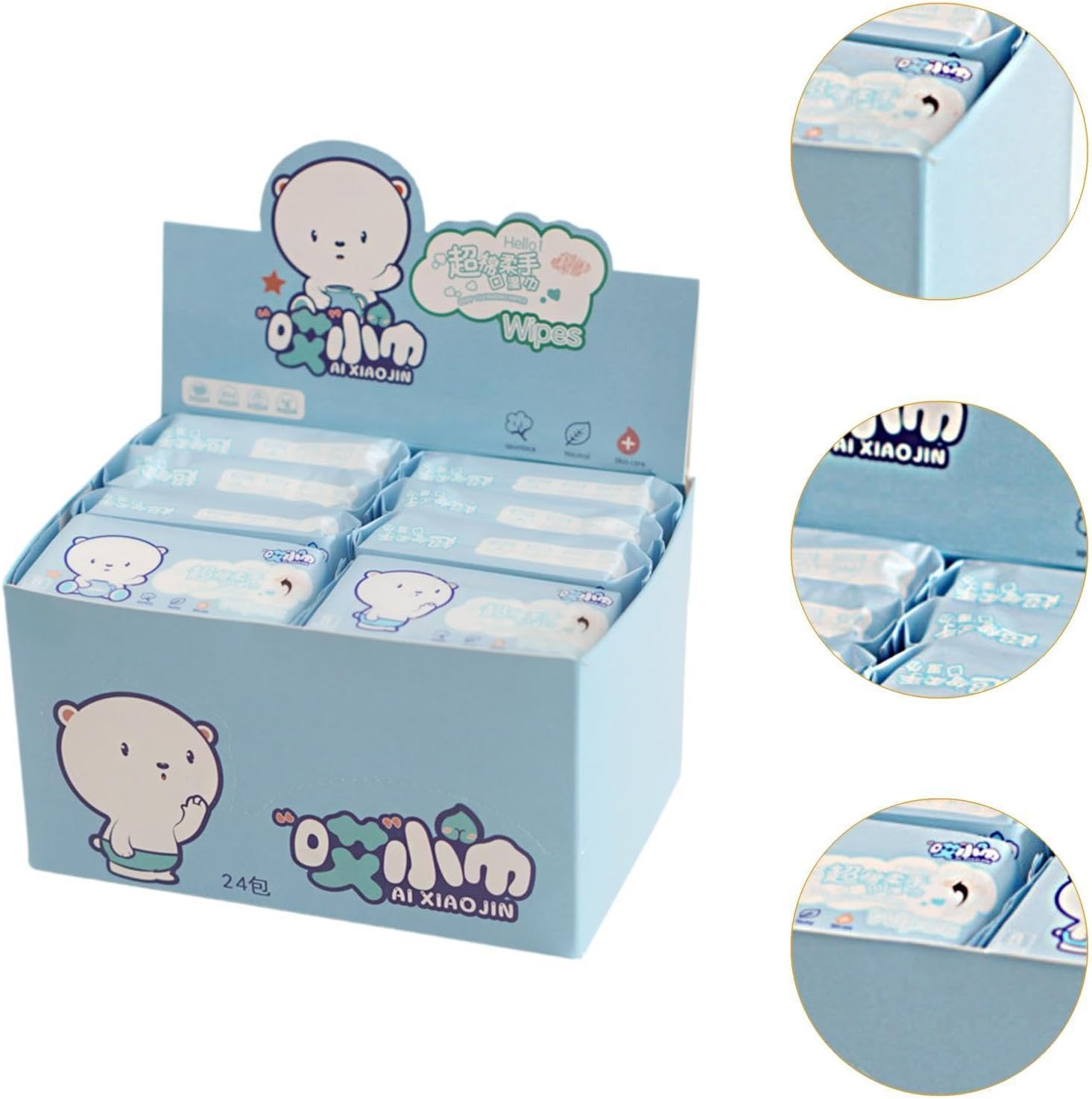 Fenteer 24Pcs Wet Wipes Portable Wet Tissue Flushable Face Cleaning Wipes Travel Wipes Hand and Face Wipes for Adults Home Daily Use image number 4