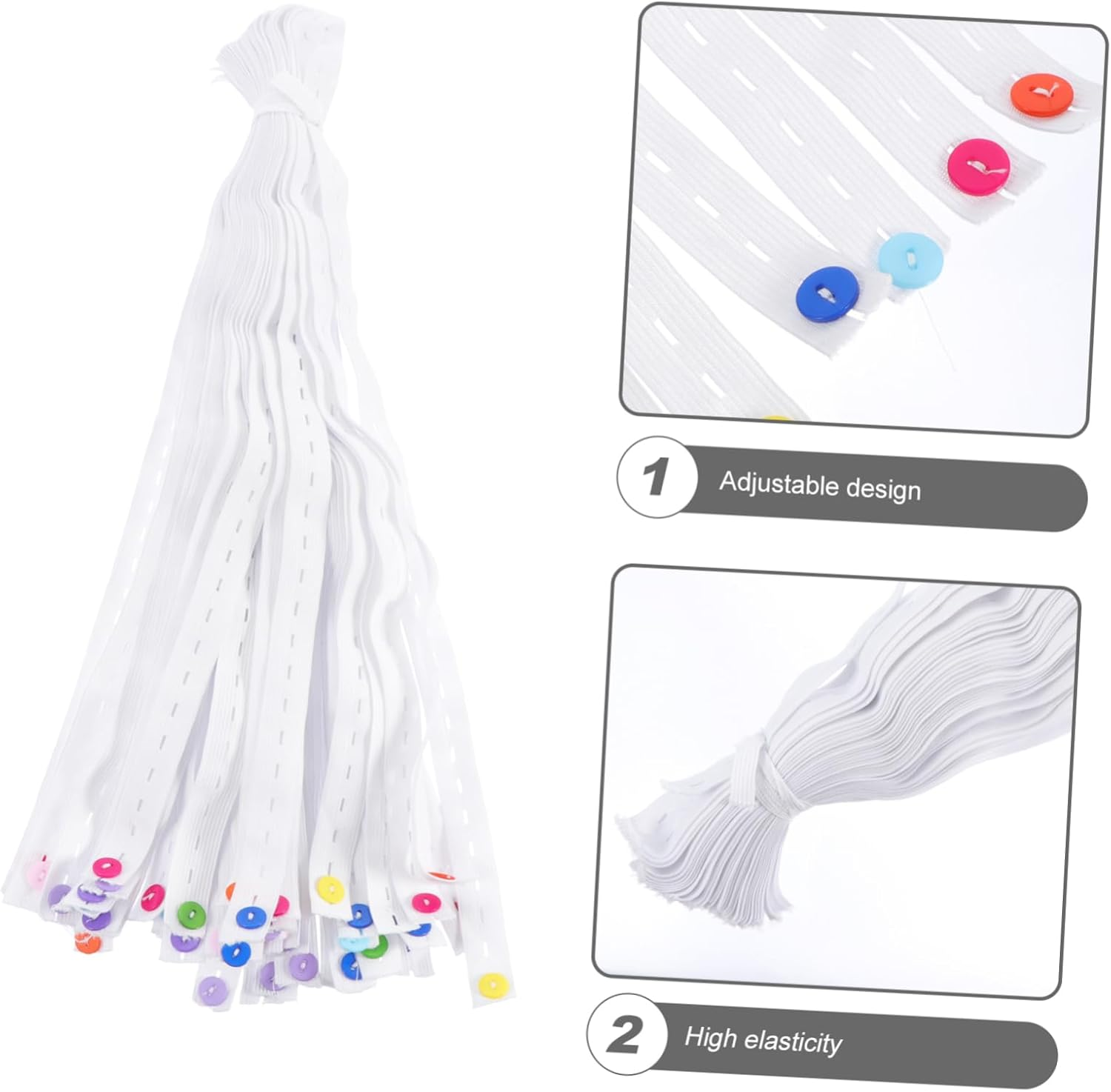 Diaper Fastening Buckles Comfortable Infant Diaper Buckle for Newborn 50Pcs Pack image number 1