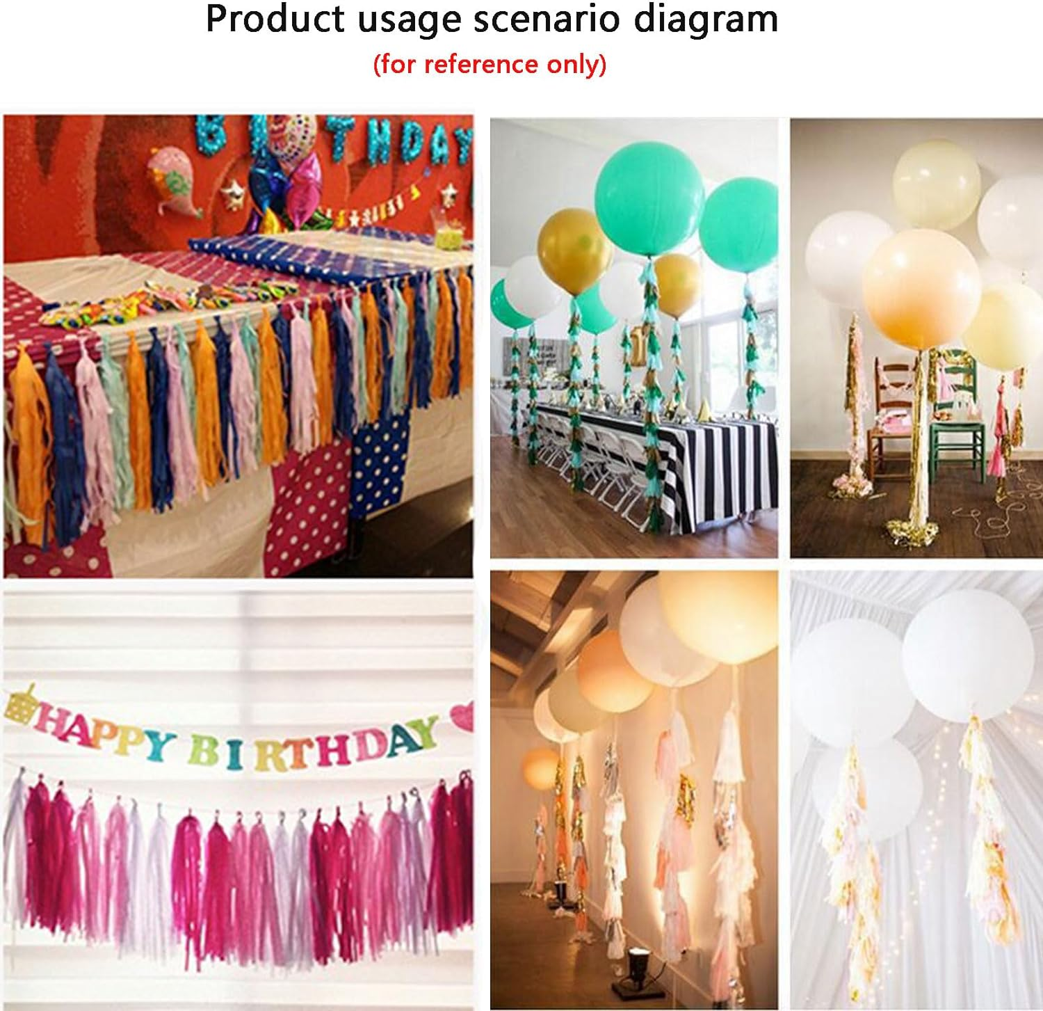 We Moment Hot Pink Light Pink Tissue Paper Tassels Party Tassel Garland Banner for Party Decorations, DIY Kits,15Pcs