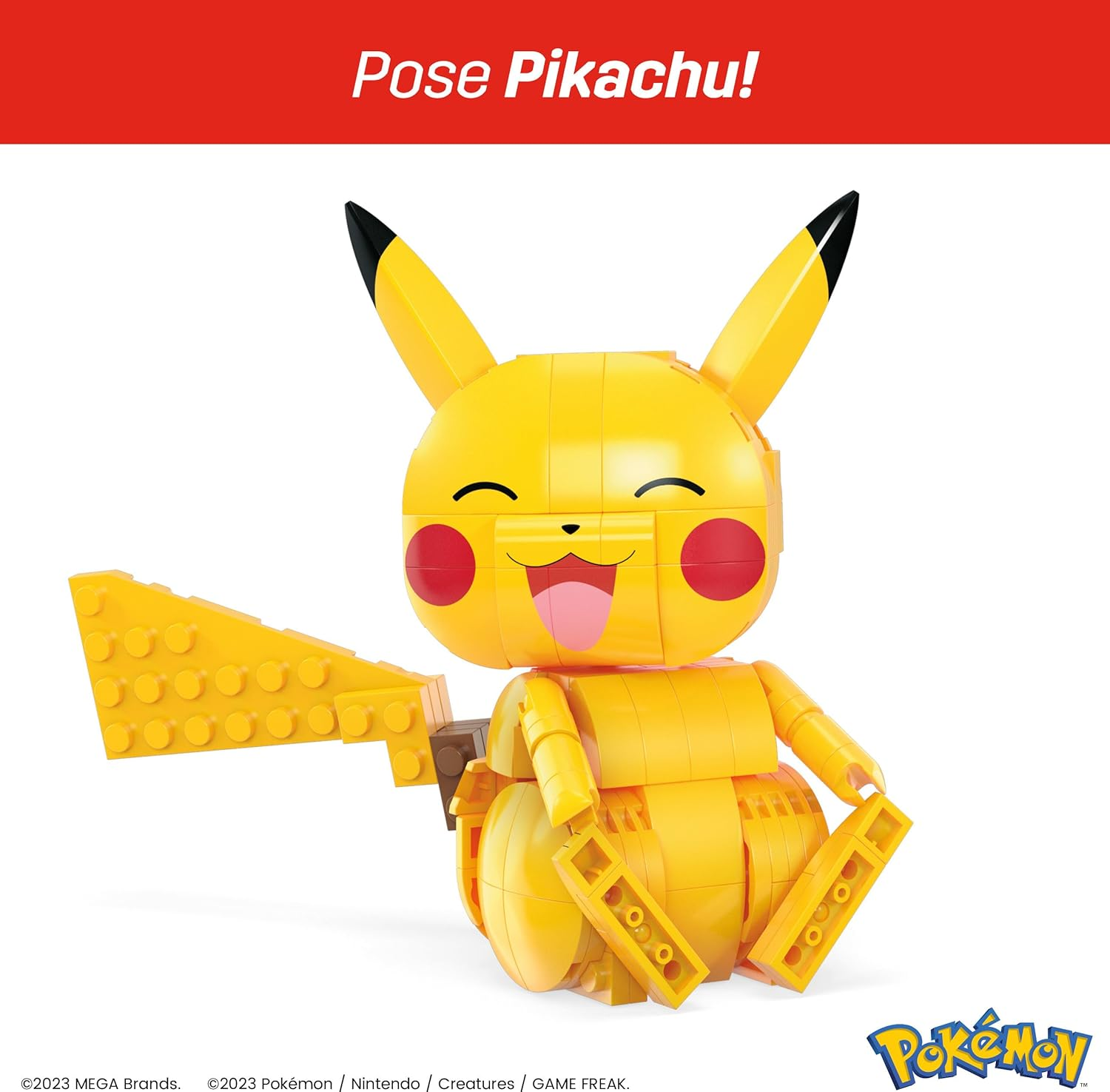 MEGA Pokemon Action Figure Building Toys, Build & Show Trio with 583 Pieces, Buildable and Poseable Pikachu Piplup Eevee, for Kids image number 4