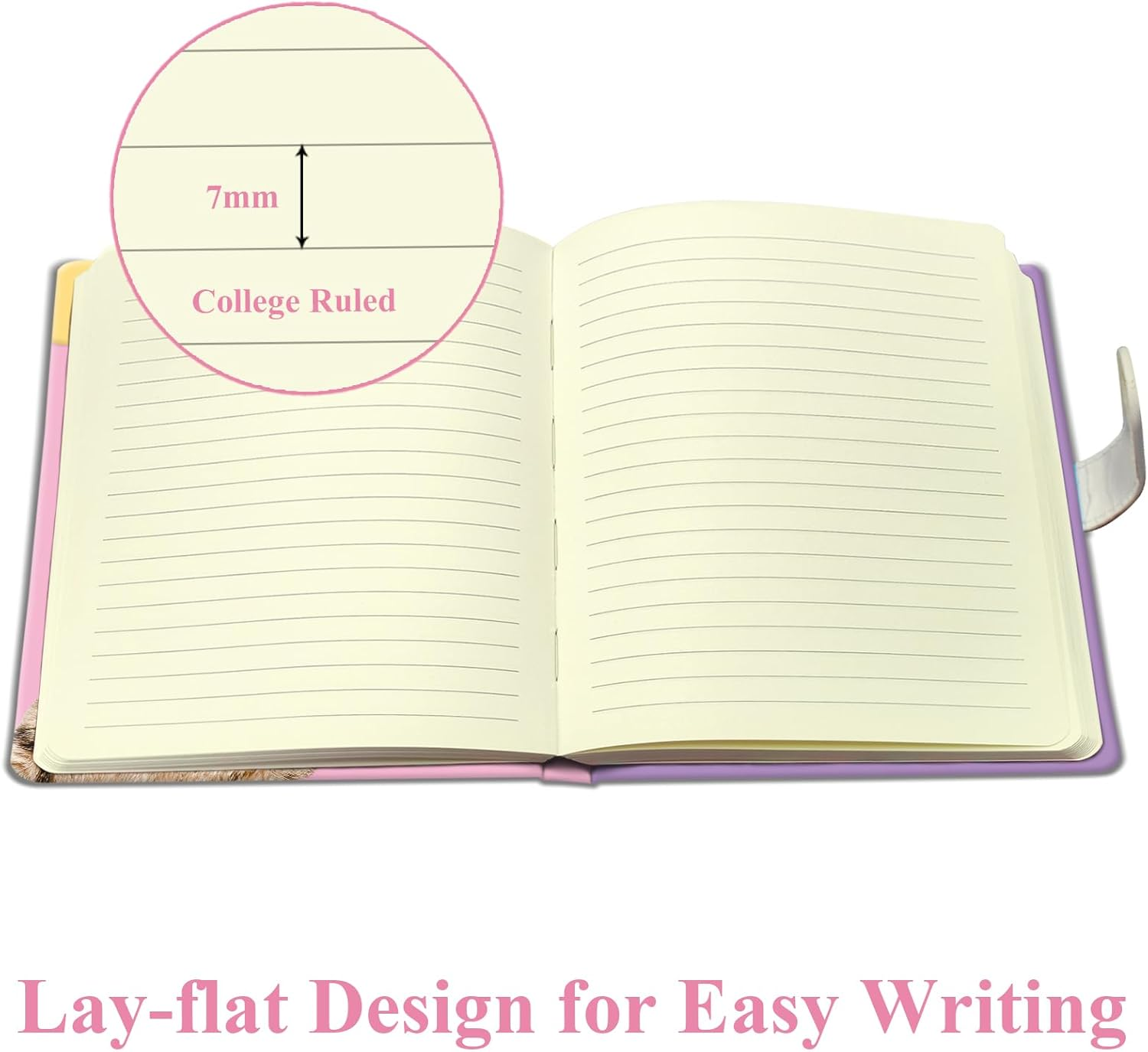 Notebooks for Kids with Pen, 19X13.5Cm Journal for Girls 192 Lined Pages Hardcover Small Diary for Kids Teenage Women Writing Note Taking Gift (Cat) image number 2