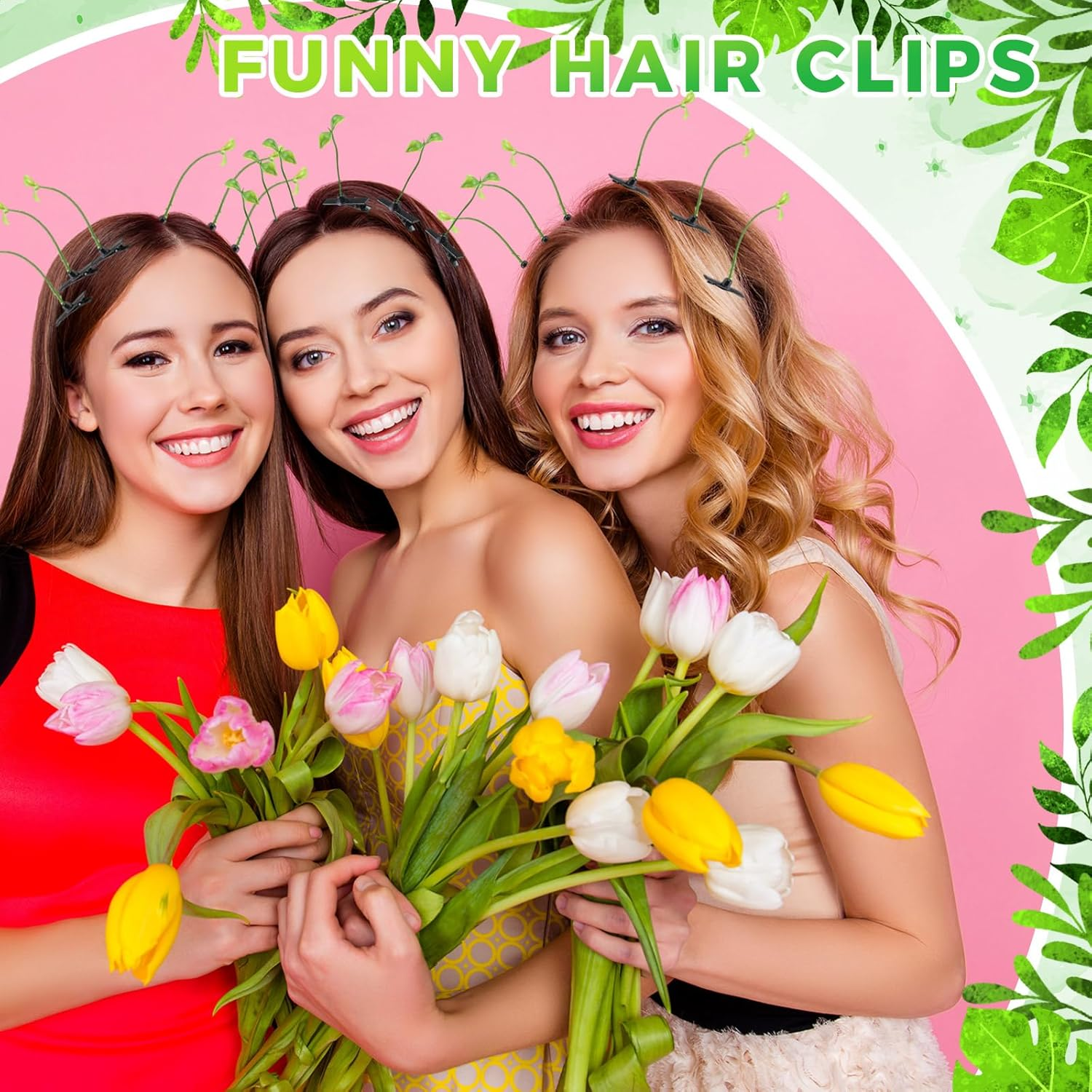 Tigeen 100 Pieces Bean Sprout Hair Clip Funny Plant Hairpins Grass Flower Butterfly Mushroom Hair Accessories (Classic Style) - Butterfly image number 3