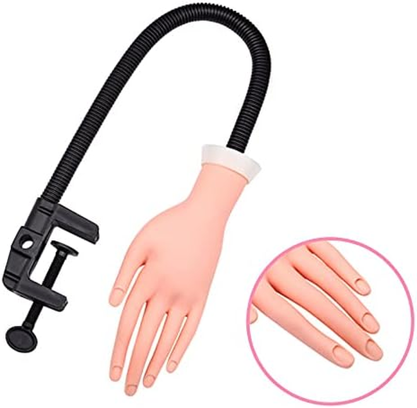 Nail Art Soft Practice Hand with Flexible Stand Desk Clamp, Beauties Factory Moveable Training Hand Trainer Practice Kit False Hands for Nail Design Practice Tool image number 6