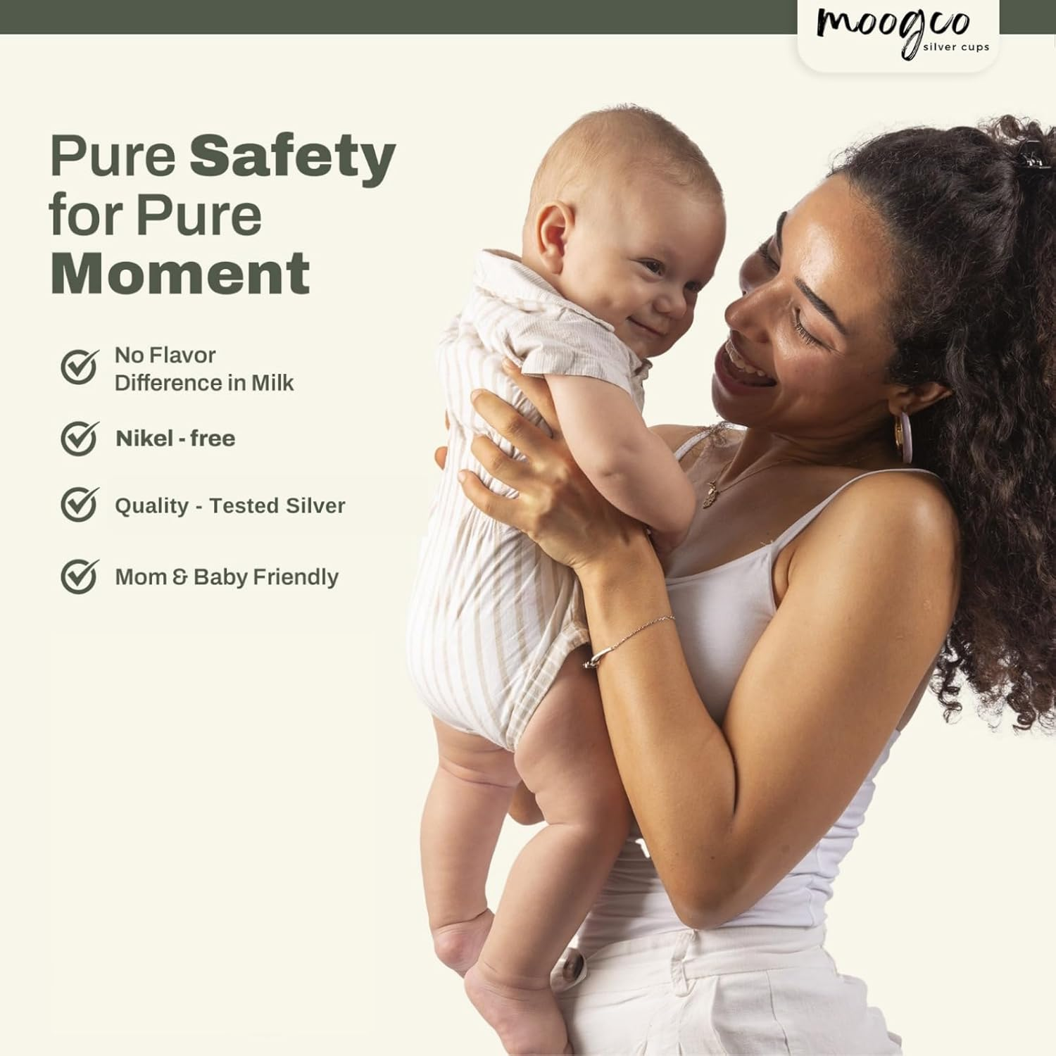 Moogco the Original Silver Nursing Cups - Nipple Shields for Nursing Newborn - Newborn Essentials Must Haves - Nipple Covers Breastfeeding - 925 Silver image number 3