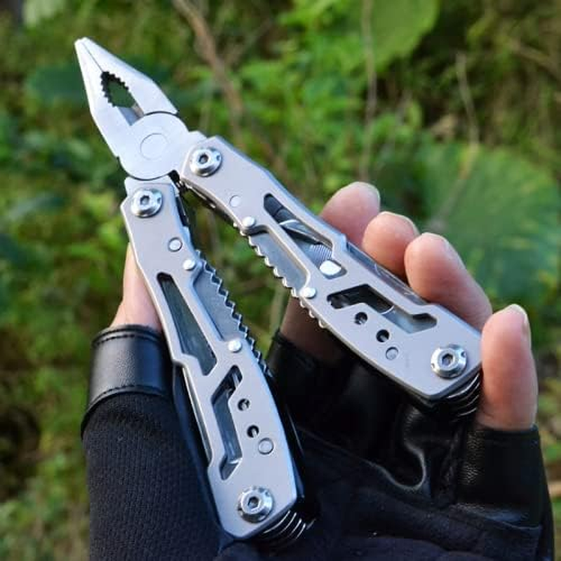 14-In-1 Multitool with Safety Locking, Professional Stainless Steel Multitool Pliers Folding Pocket Knife, Bottle Opener, Screwdriver with Nylon Sheath for Camping Survival Hiking and Simple Repairs image number 5