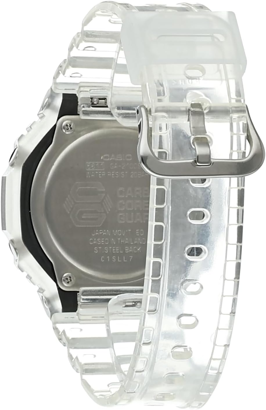 Casio G-SHOCK GA2100SKE-7A Mens Transparent Clear Analog/Digital Watch with Transparent Clear Band image number 3
