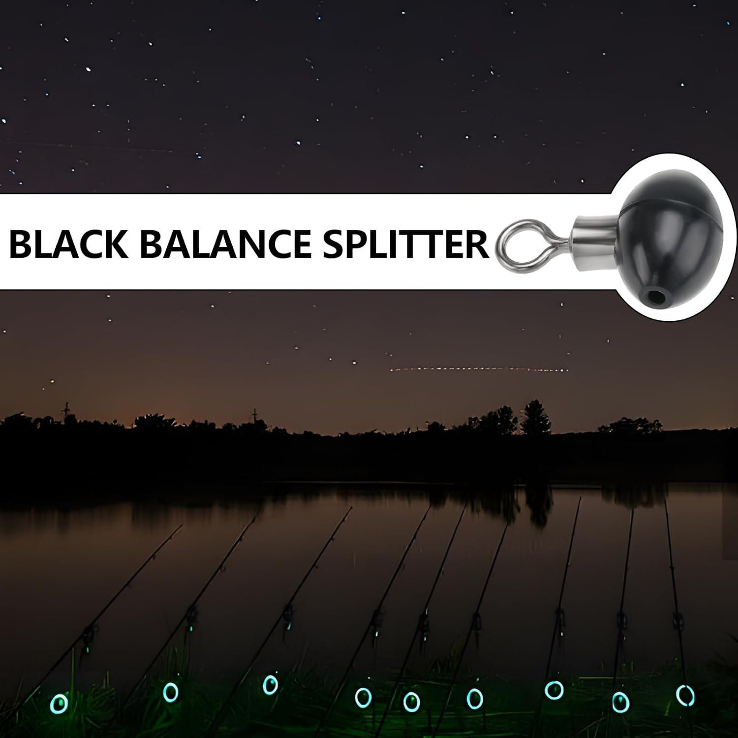 Ecsing 50 Pieces 12X16Mm Fishing Rolling Swivel Slider Bead Fishing Pulley Beads Fishing Tackle Zip Slidersfishing Tackle Running Slider Bead Swivel Connector, Black image number 4