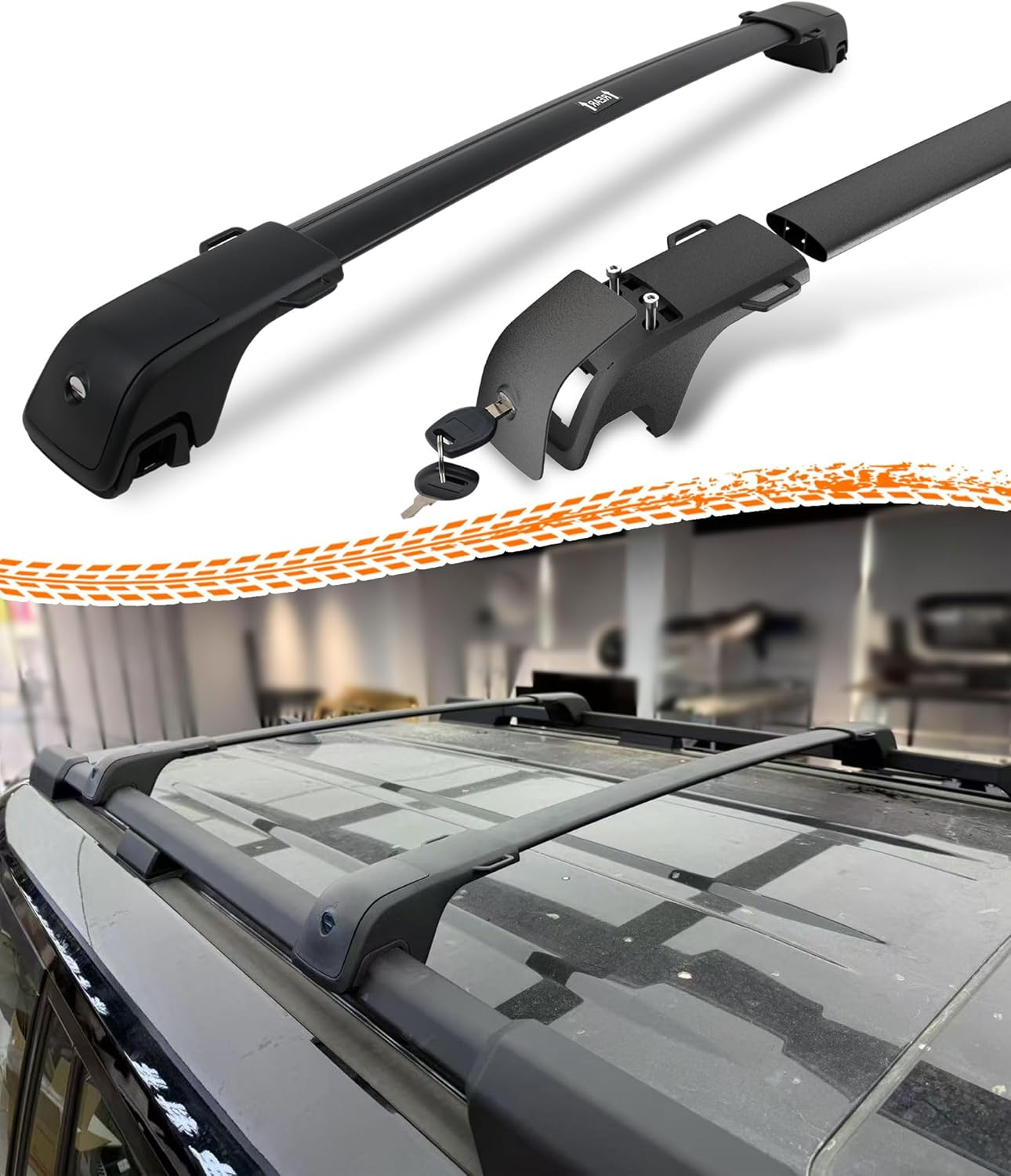 235 LBS Roof Rack for Ford Ranger 2012-2021, Anti-Theft Metal Lock, 2-Hole 2-Screw Mounting - Suitable for Carry Kayak Bike Gear image number 4