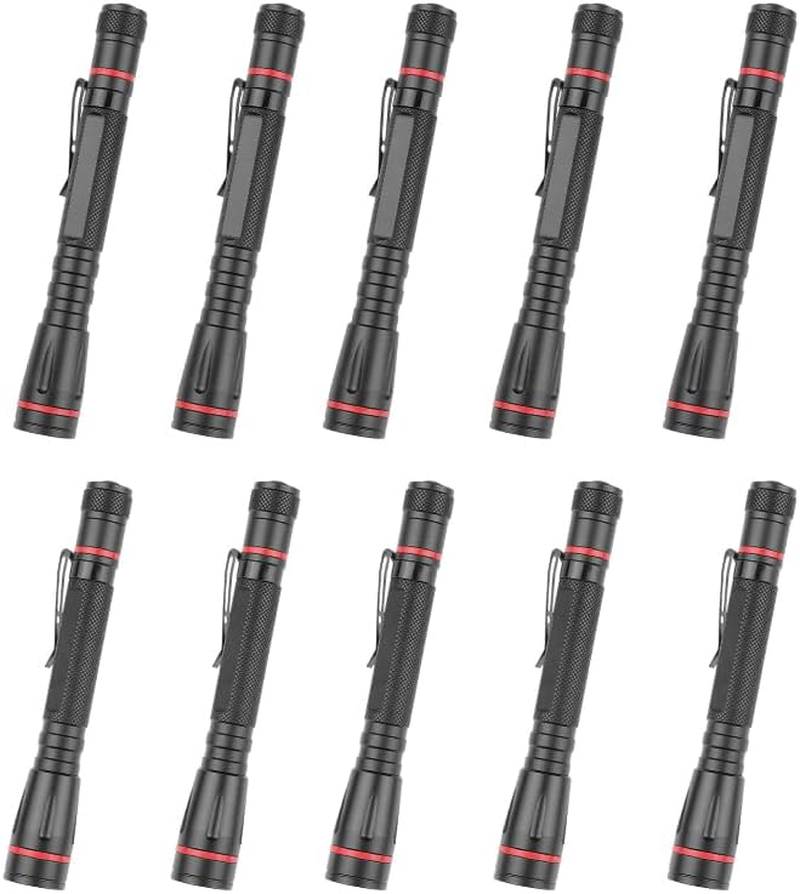 LED Pocket Pen Light Flashlight Small Mini Flashlights Handheld Pen Lights Penlight with Clip for Camping, Home, Outdoor, Inspection, Emergency Use (10 Pieces 5.1 Inches) image number 6