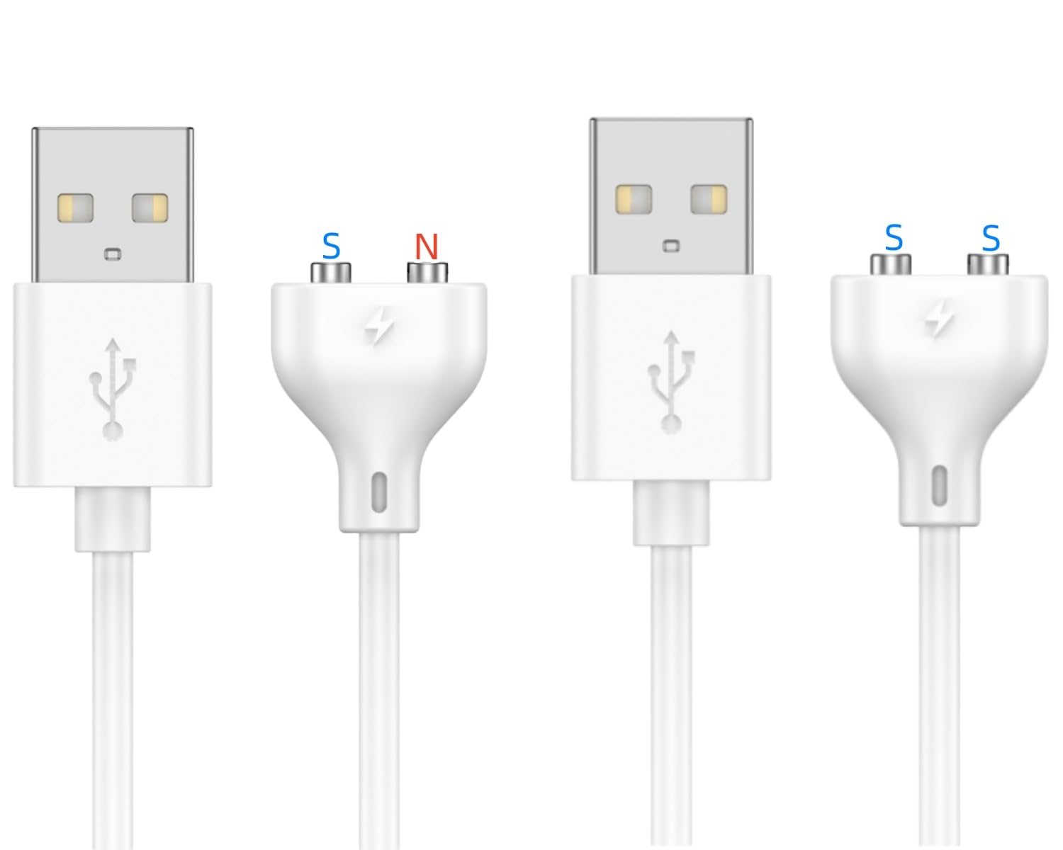 Kwevos Magnetic USB DC Charger Cable Replacement Charging Cord, 2Pins, 31.4Inch Long 7Mm/0.27'' Charger for Toys, Cleanser and Other Electric Device