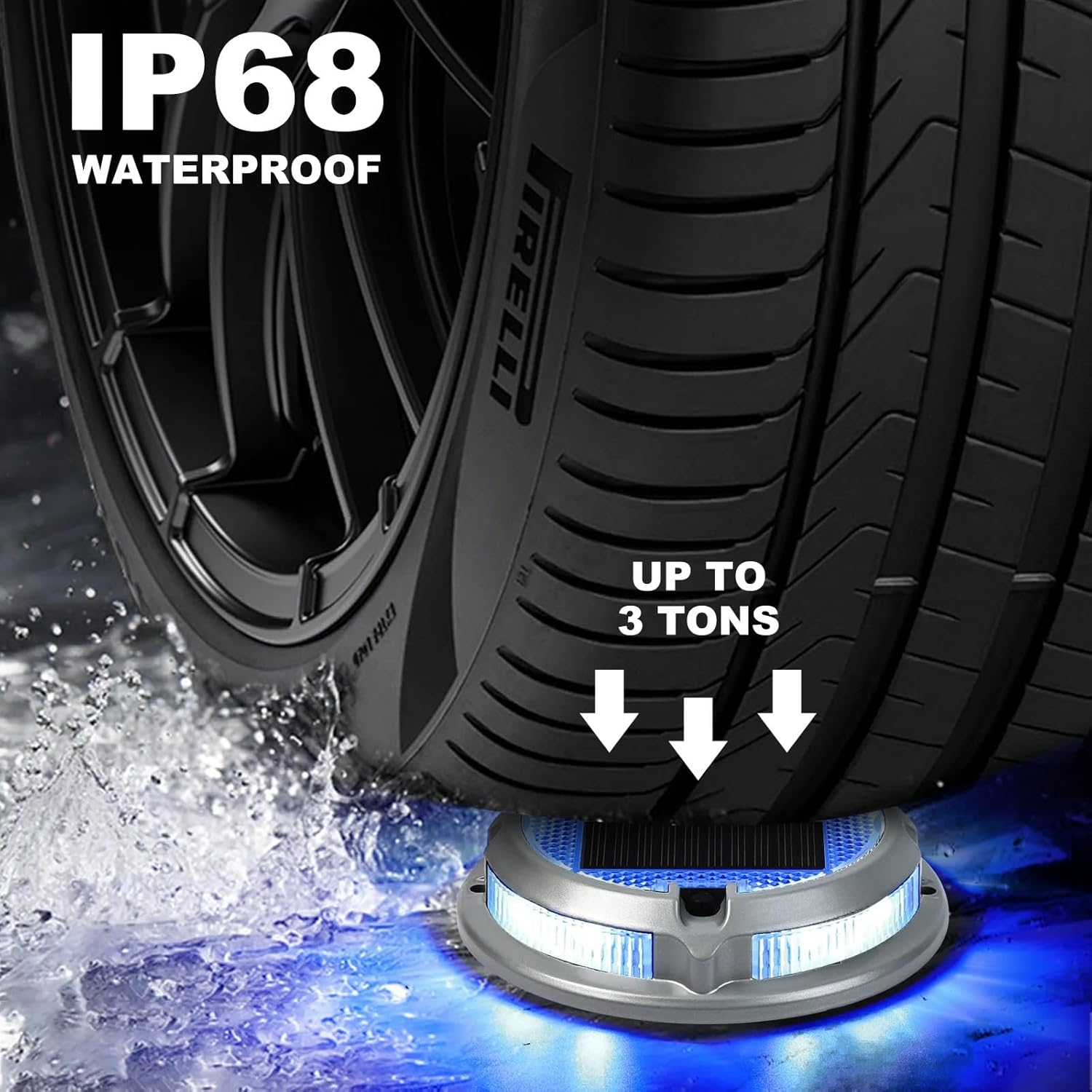 Cyperever Solar Driveway Lights 4 Pack, 8 Colors 4 Modes Extra Bright Driveway Solar Lights with 8 Premium LED Beads & High-Quality Shell for Driveway Garden Walkway Yard Fairy Fence Stairs Deck Patio image number 6